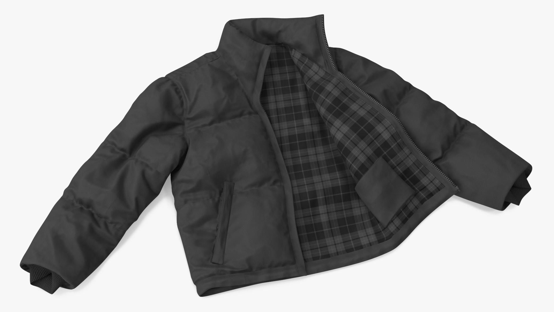 Black Mens Down Jacket Laying 3D model