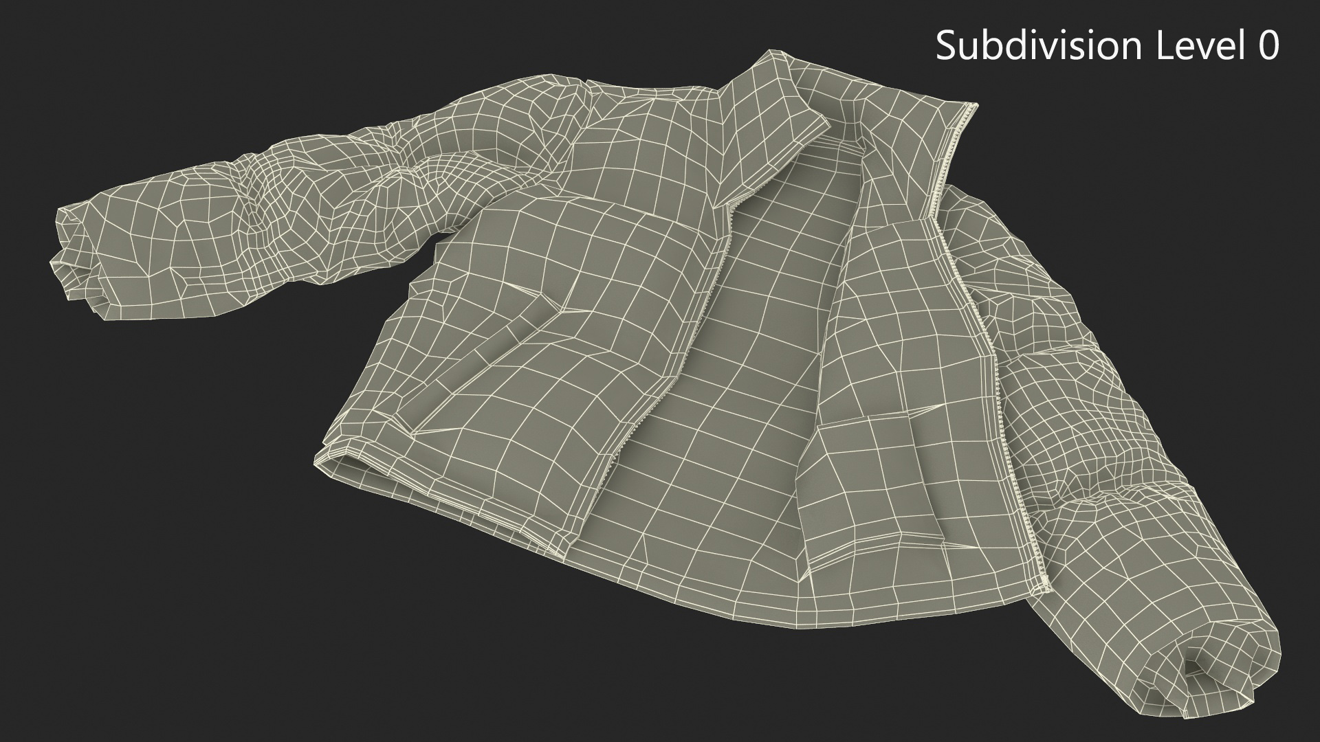 Black Mens Down Jacket Laying 3D model