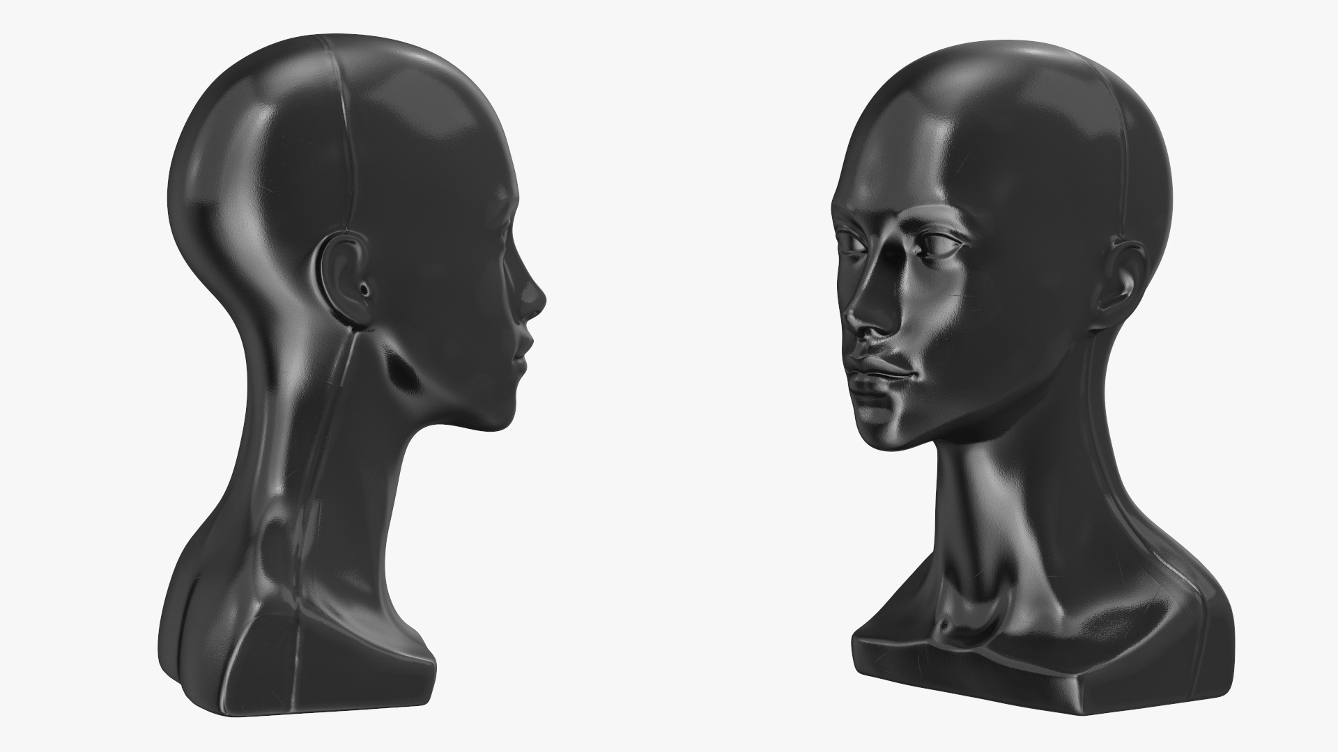 3D Black Woman Mannequin Head