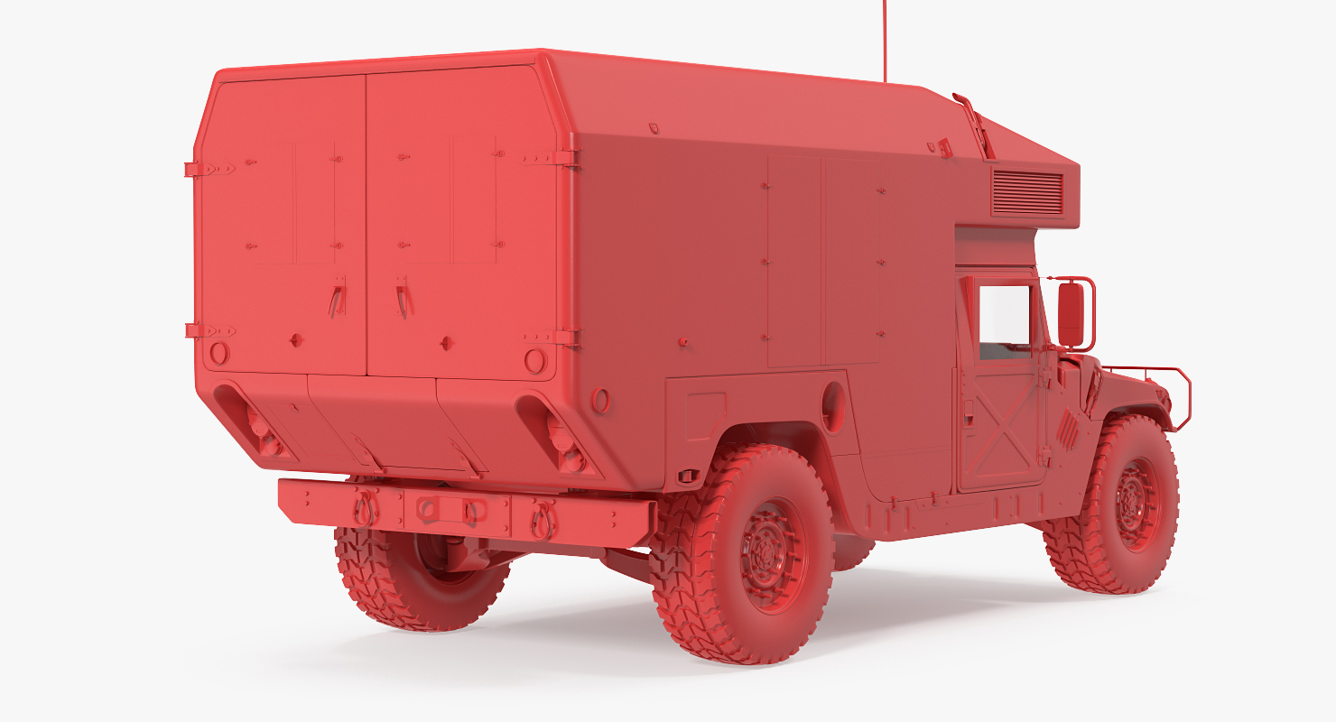 3D model Ambulance Military Car HMMWV m997 Rigged Camo