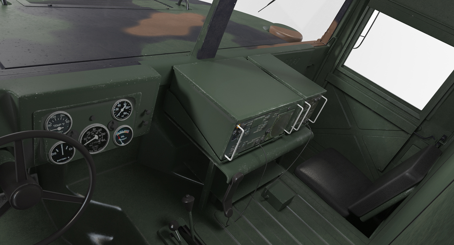 3D model Ambulance Military Car HMMWV m997 Rigged Camo