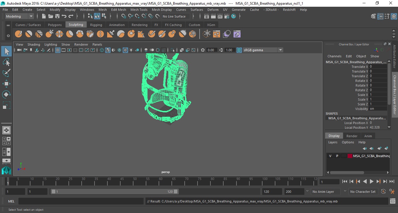 3D MSA G1 SCBA Breathing Apparatus
