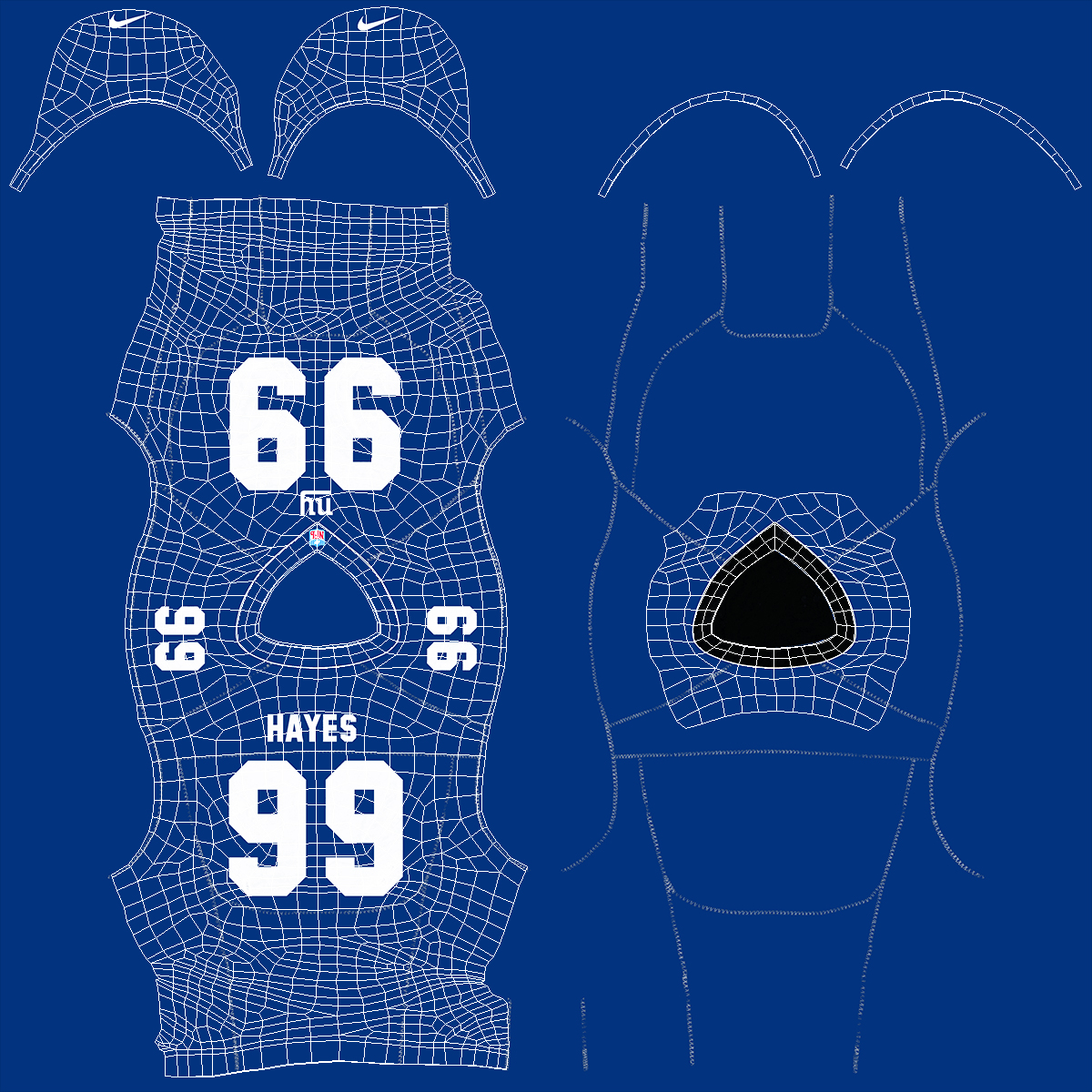 New York Giants American Football Player Crouching Fur 3D model