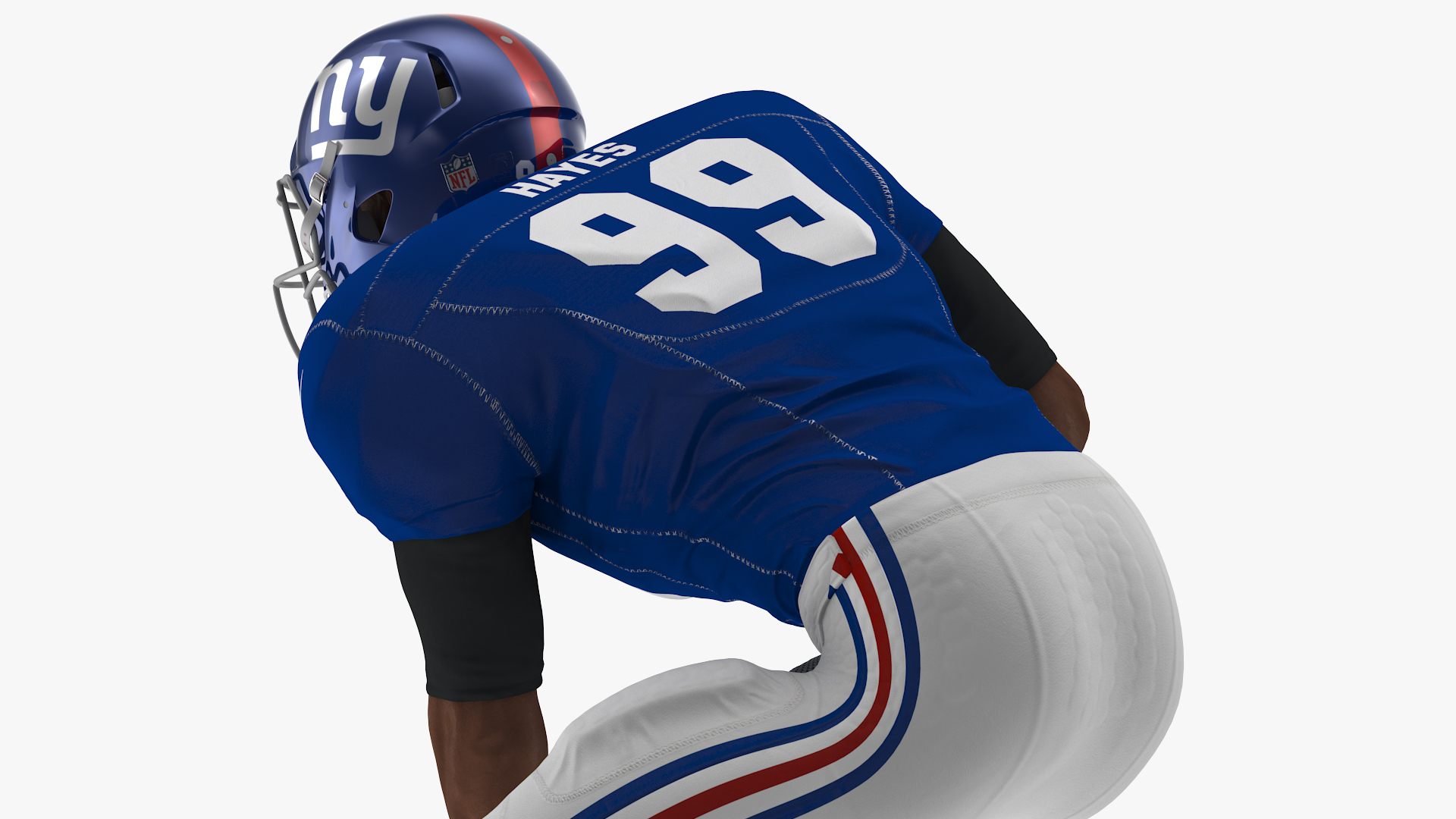 New York Giants American Football Player Crouching Fur 3D model