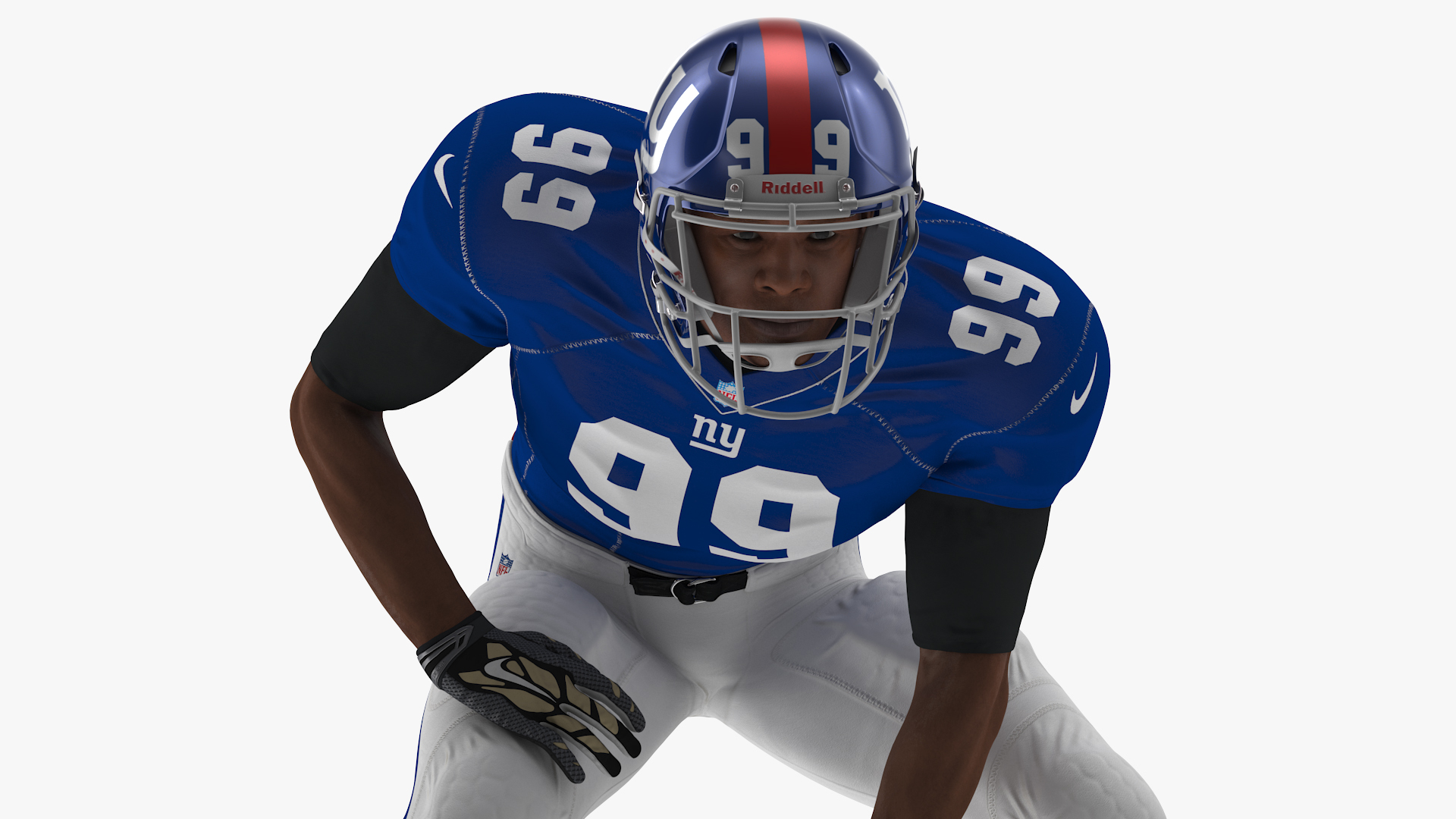 New York Giants American Football Player Crouching Fur 3D model