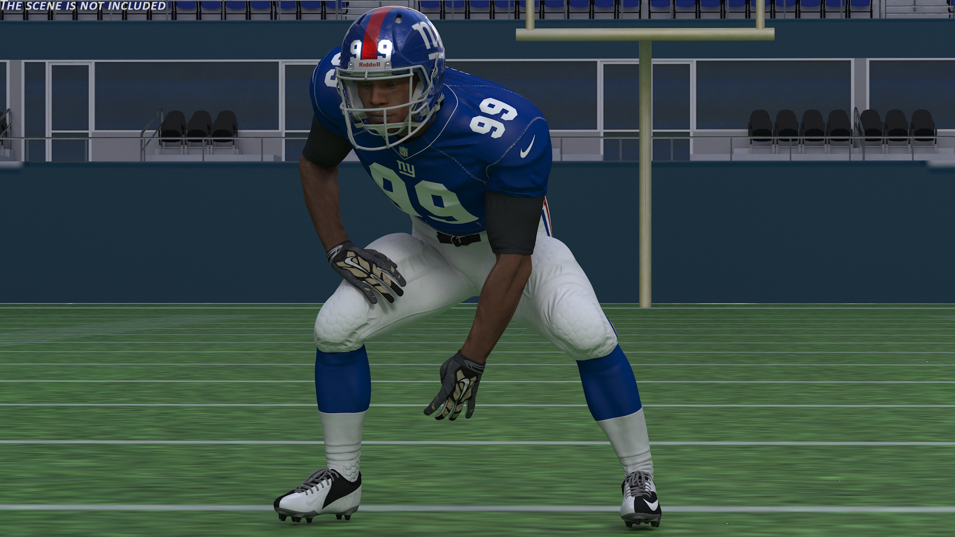 New York Giants American Football Player Crouching Fur 3D model