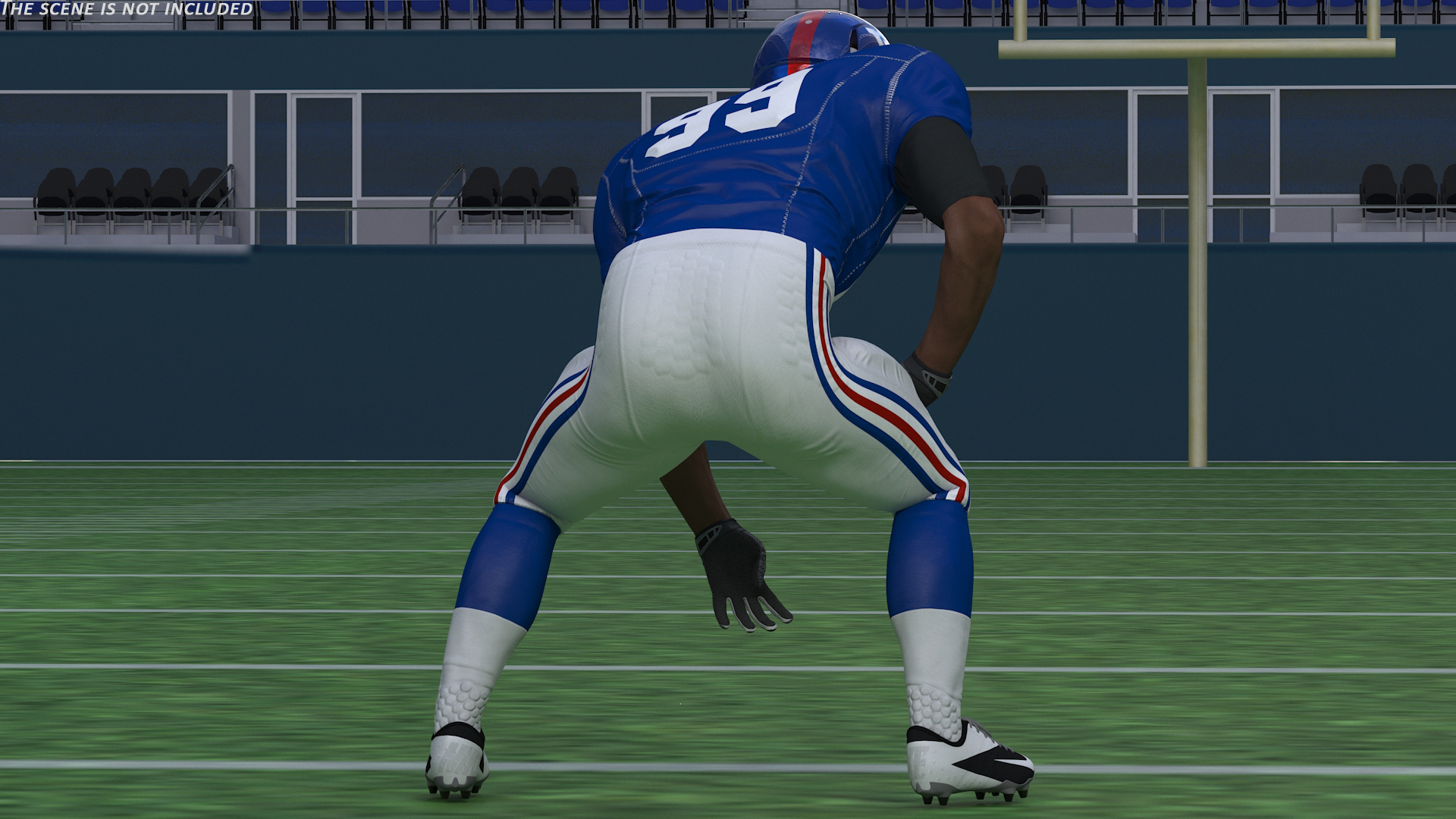 New York Giants American Football Player Crouching Fur 3D model
