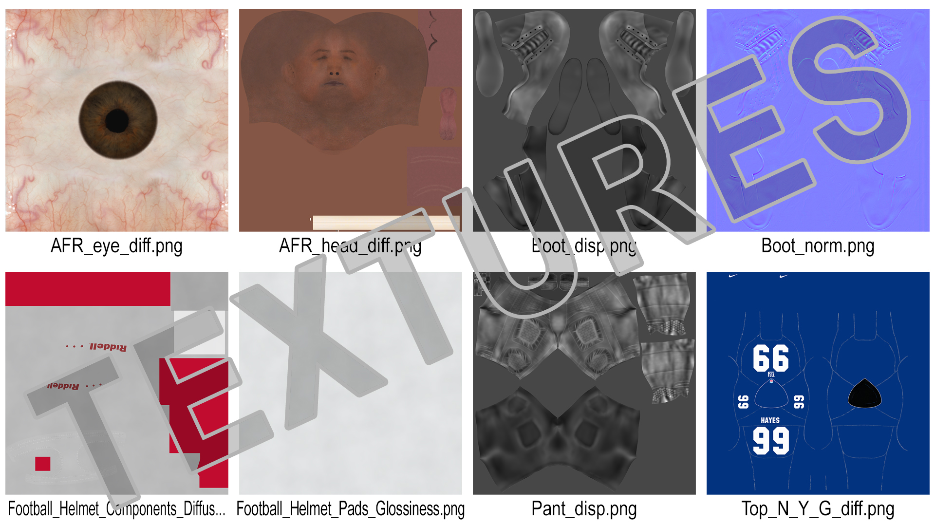 New York Giants American Football Player Crouching Fur 3D model