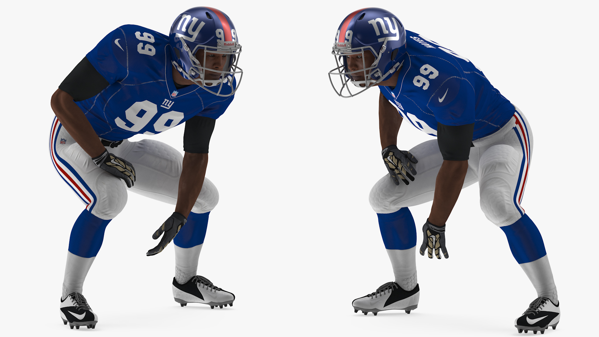 New York Giants American Football Player Crouching Fur 3D model