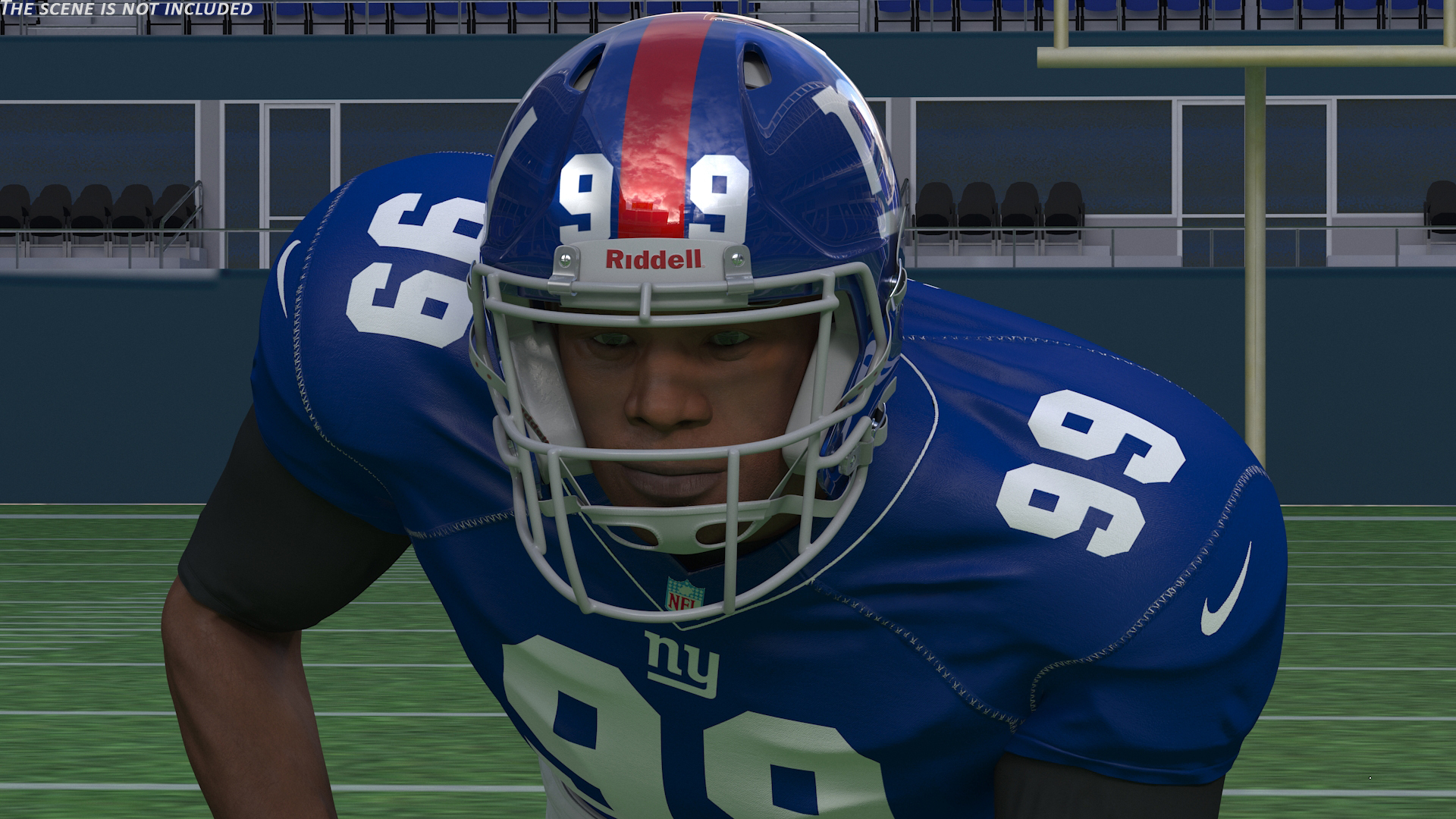 New York Giants American Football Player Crouching Fur 3D model