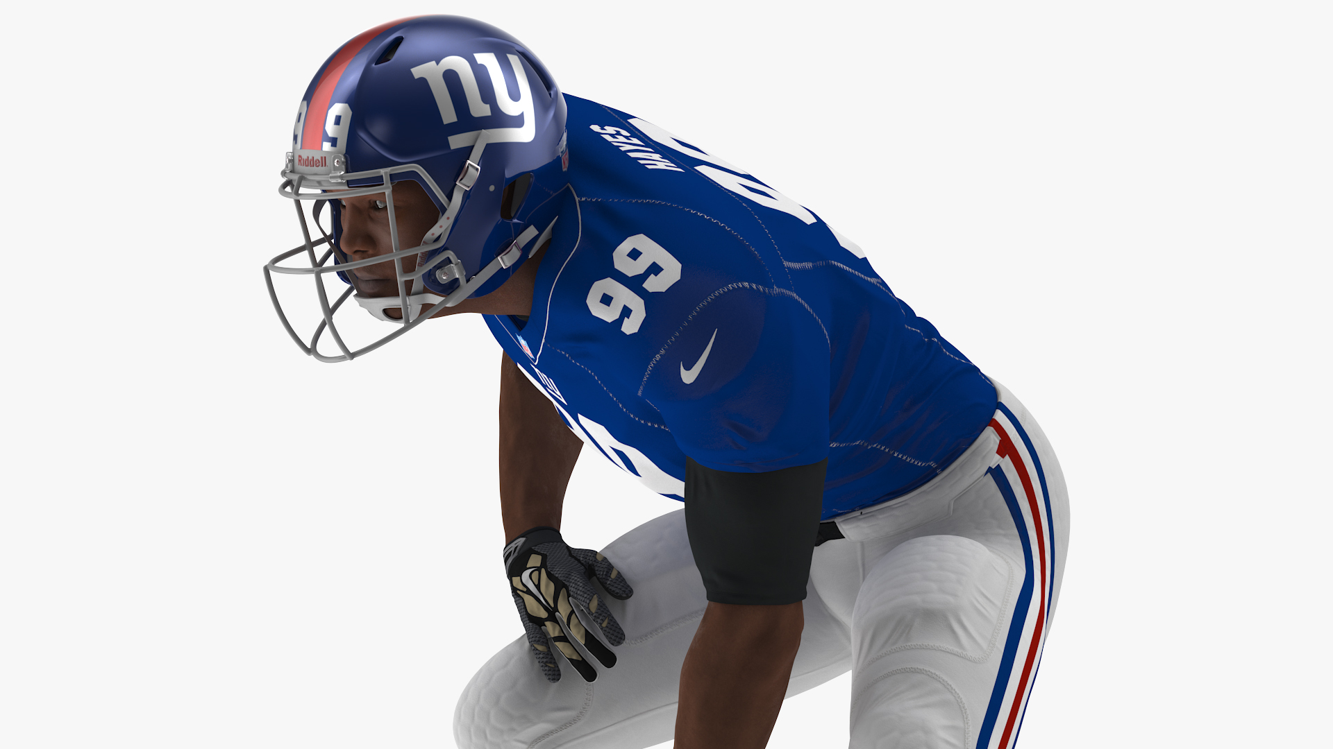 New York Giants American Football Player Crouching Fur 3D model