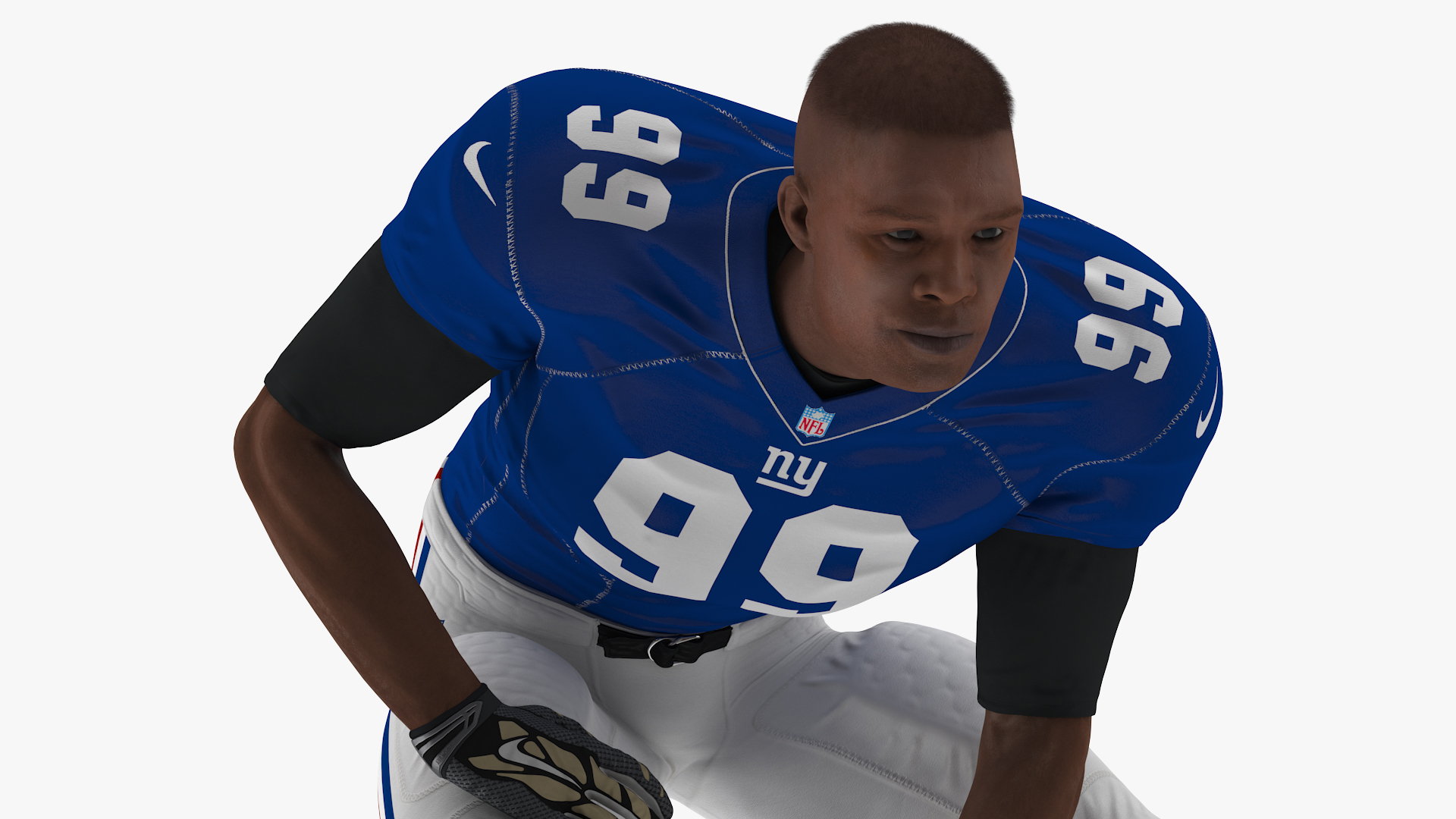 New York Giants American Football Player Crouching Fur 3D model