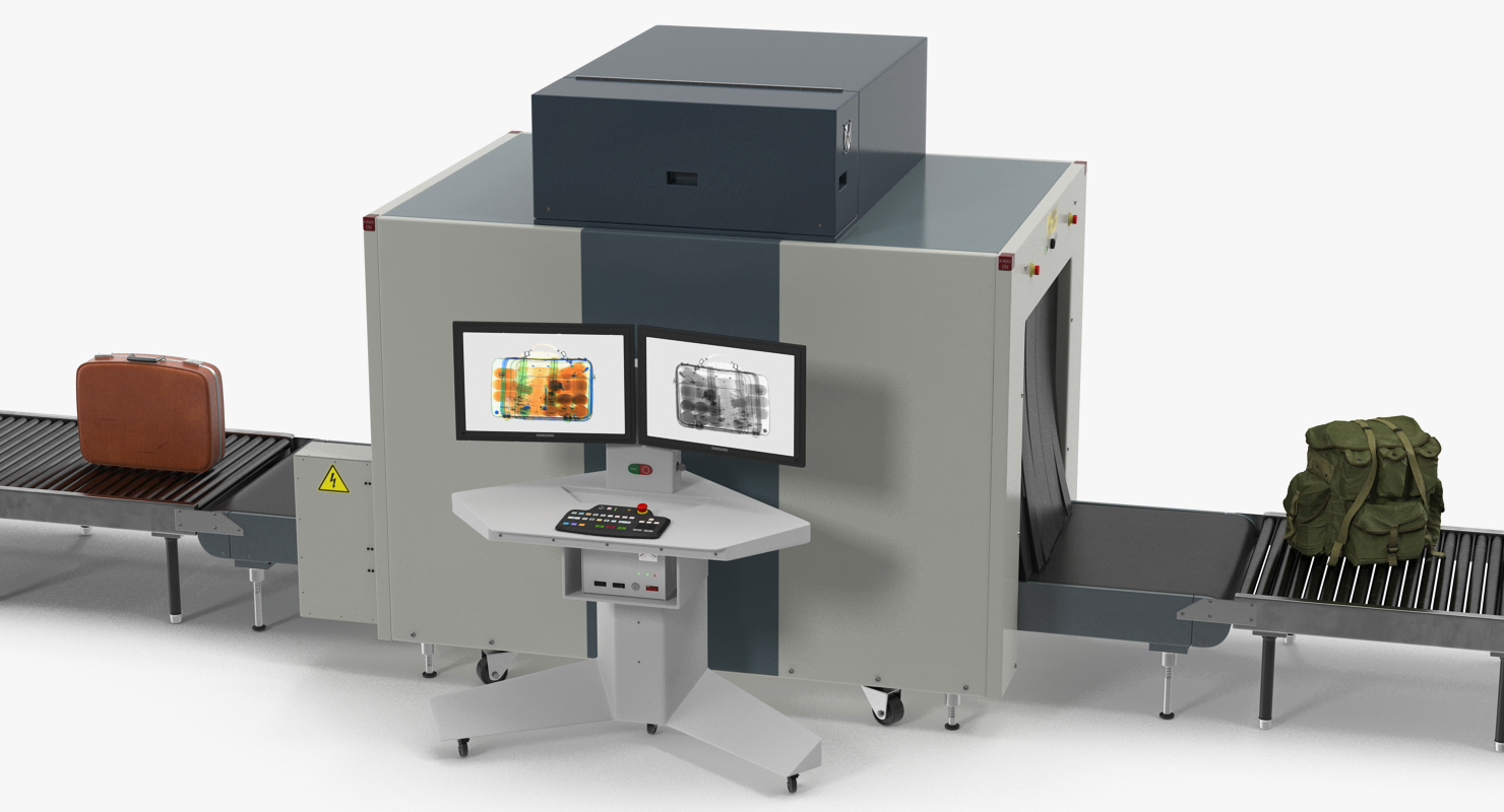 3D Airport Security Officer Xray Baggage Scanning