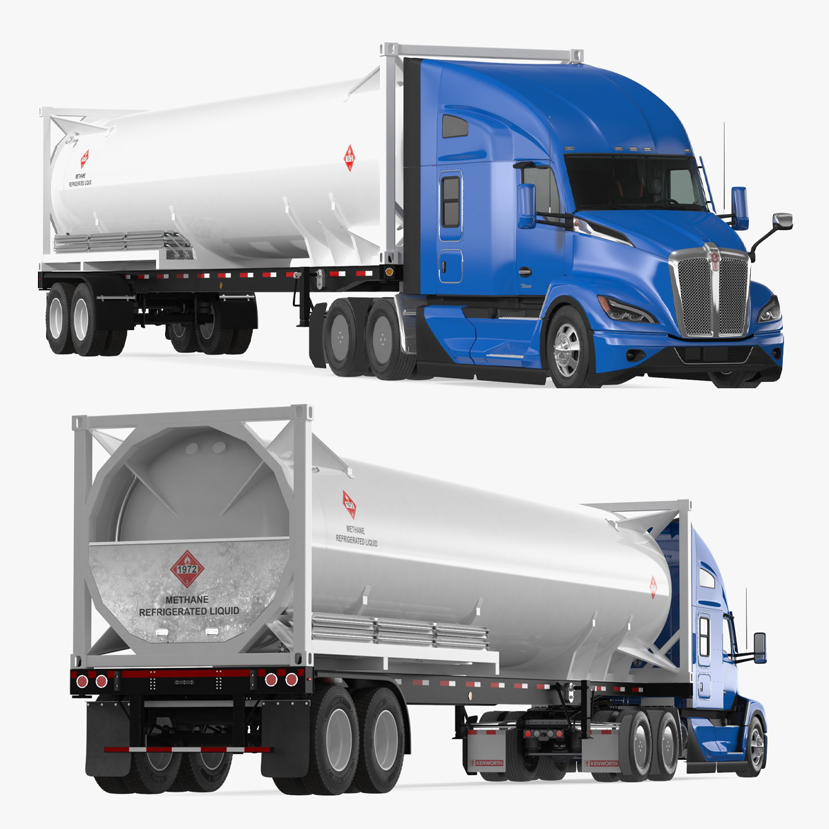 Kenworth T680 Truck with LNG Trailer 3D model preview