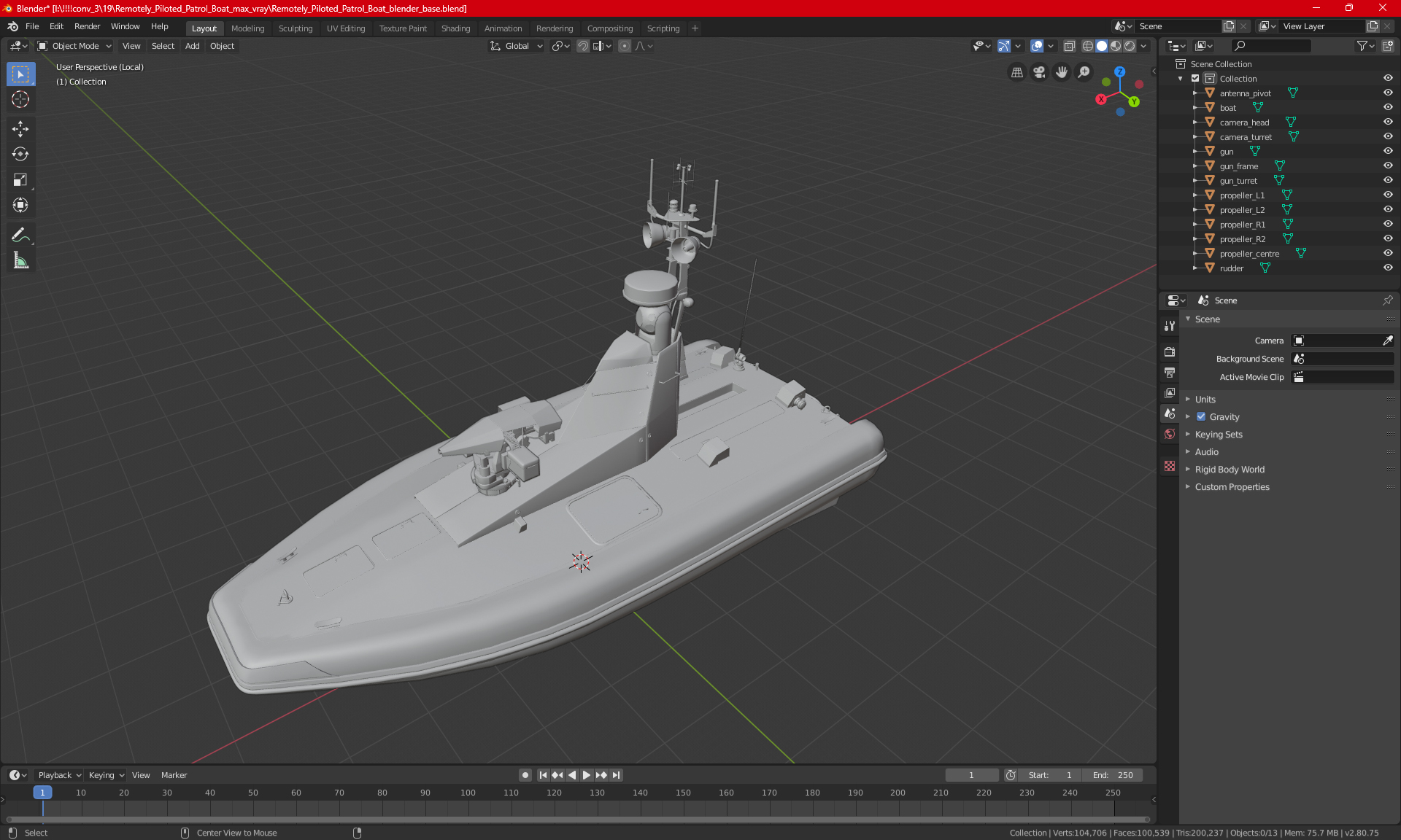 3D Remotely Piloted Patrol Boat model