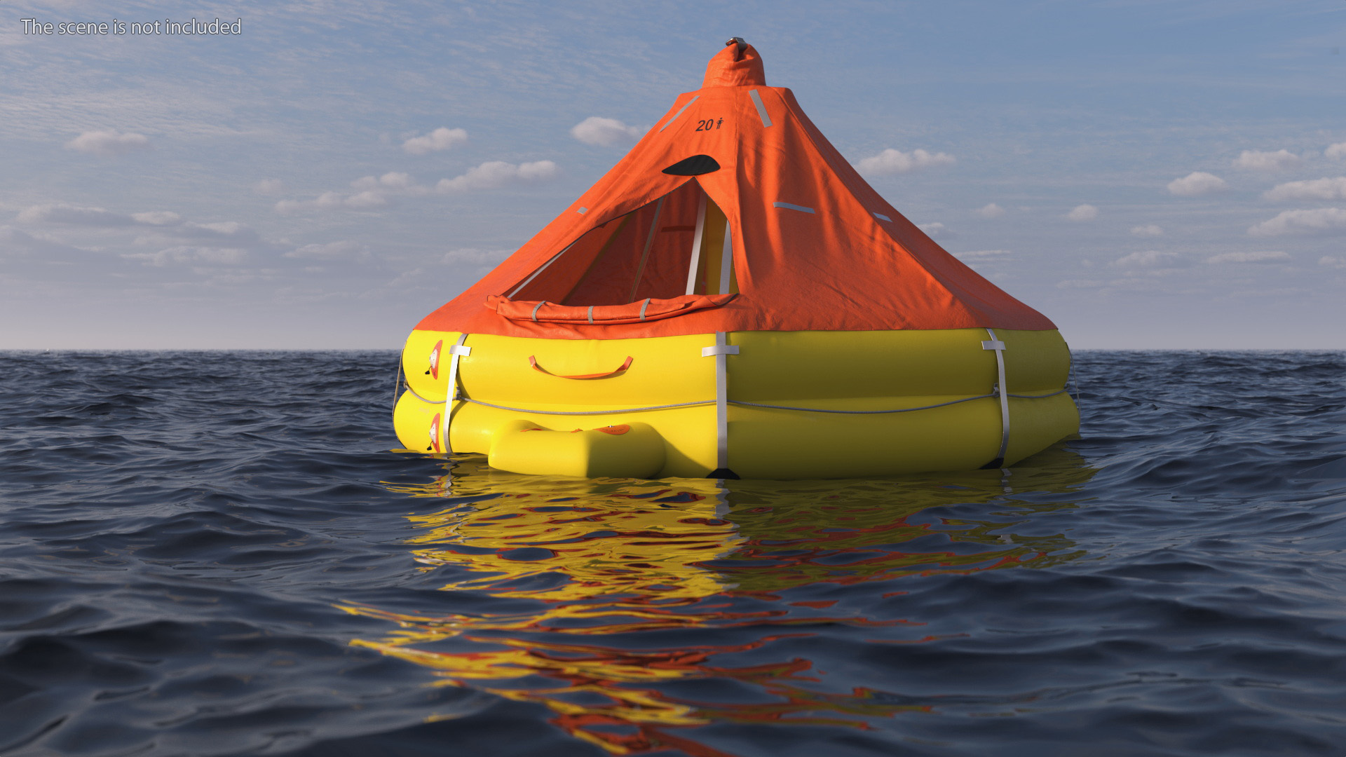 3D model Inflatable Life Raft for 20 Persons