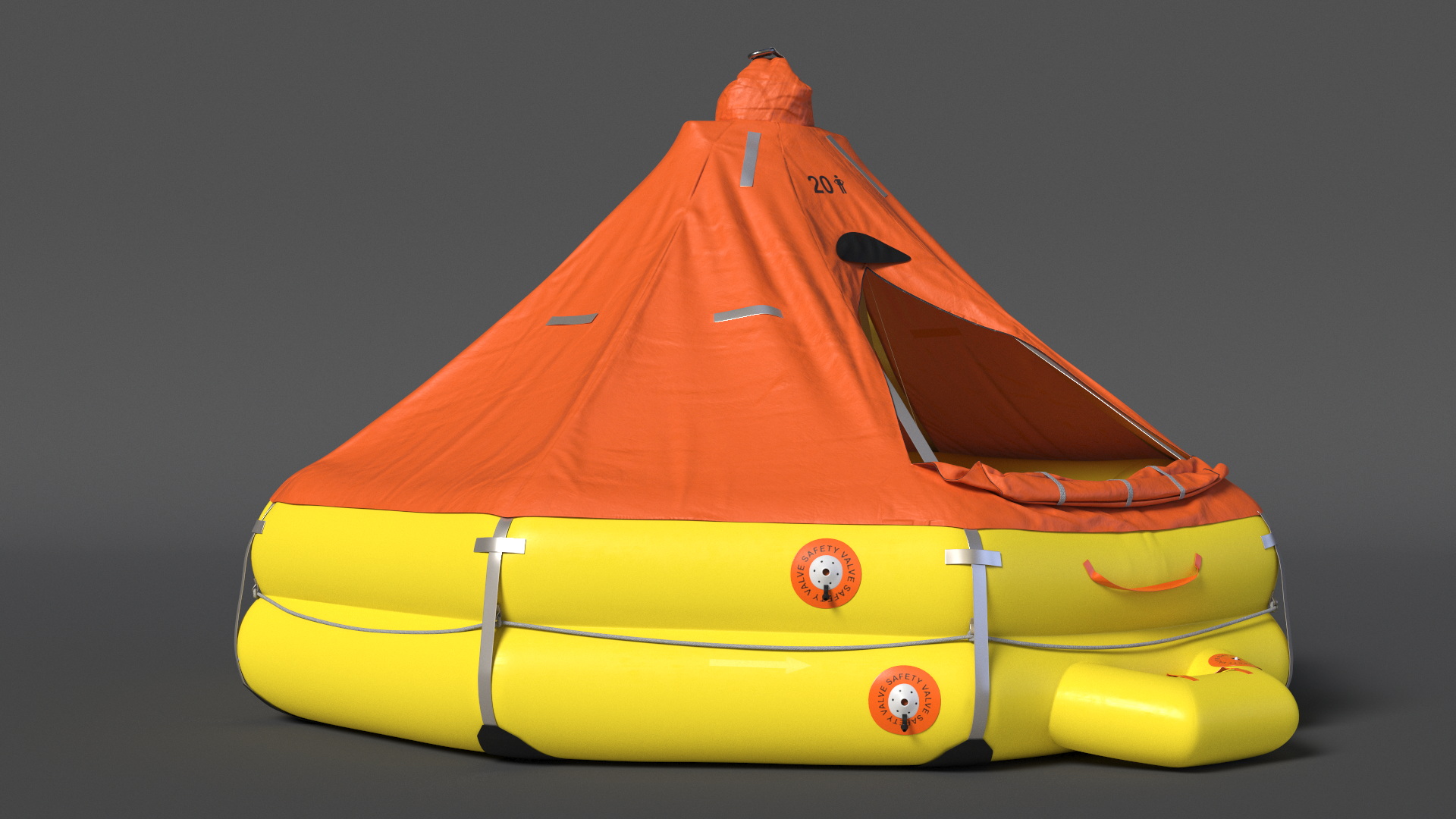 3D model Inflatable Life Raft for 20 Persons