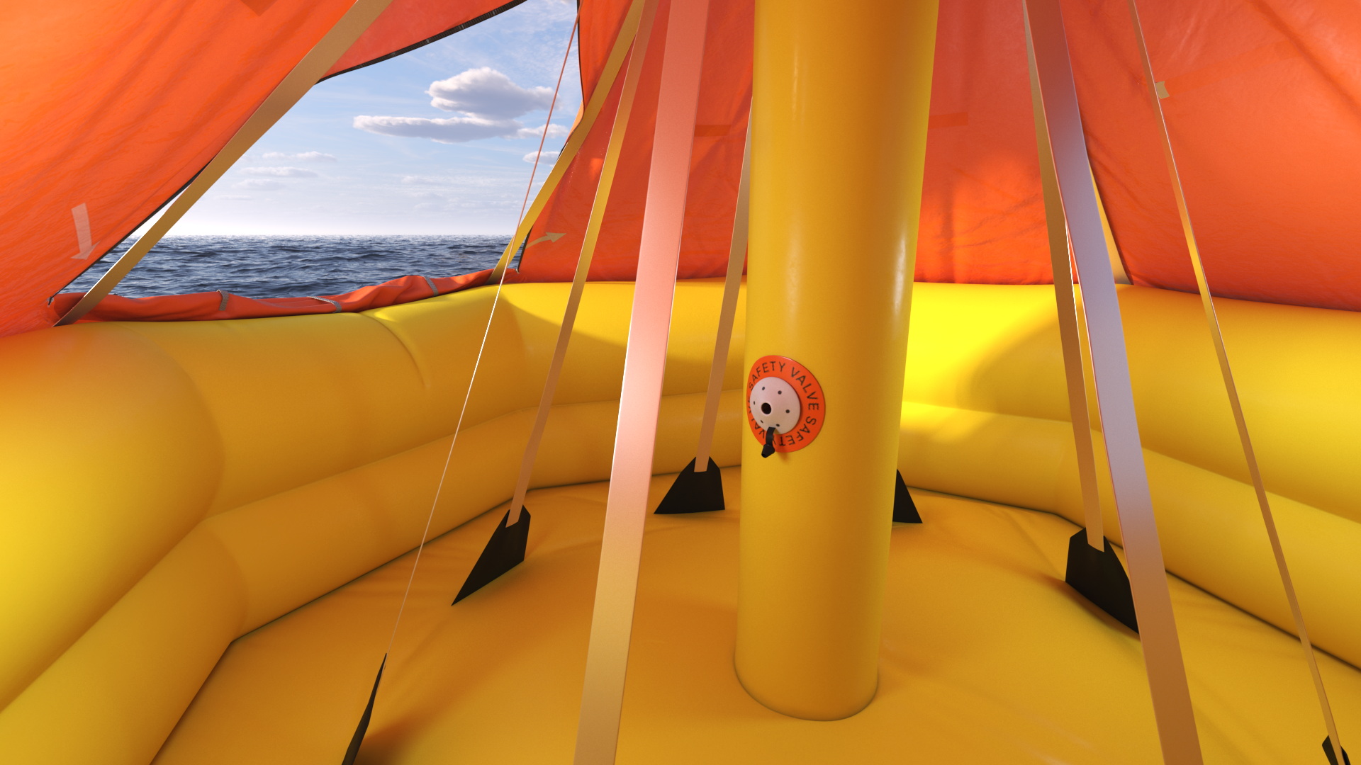 3D model Inflatable Life Raft for 20 Persons