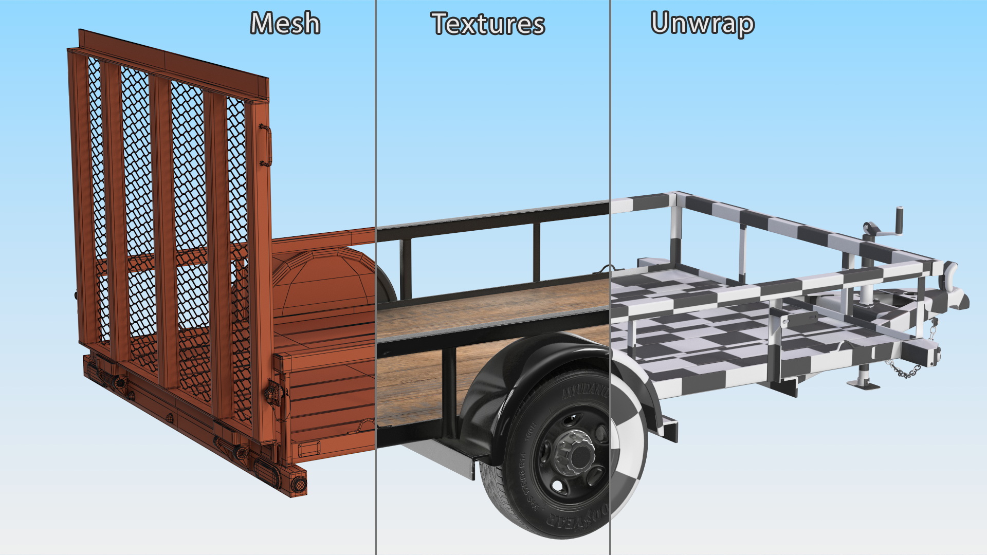 3D Big Tex Utility Trailer model