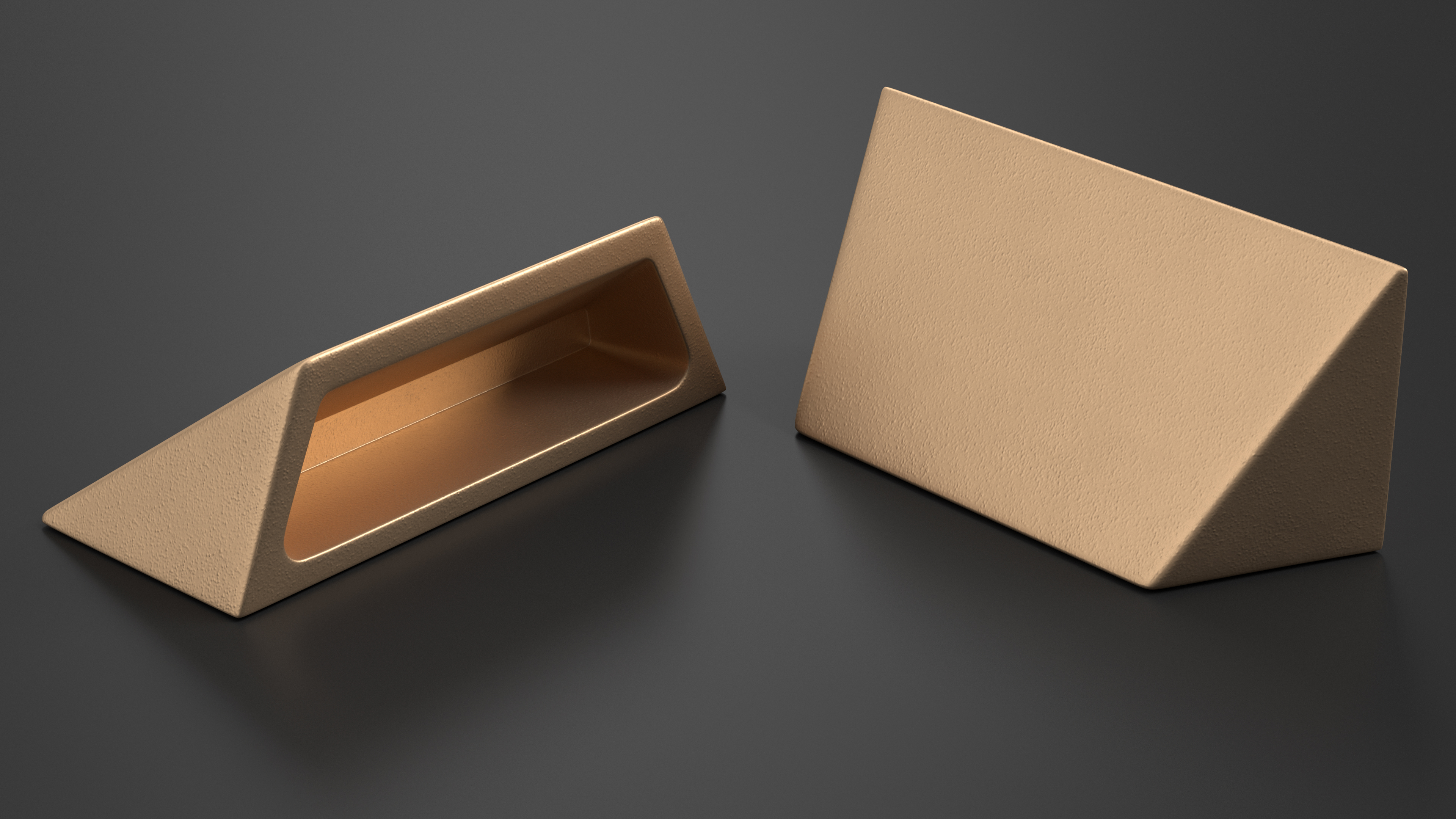 3D model Kitchen Cabinet Handle Bin Pull Closed Bronze