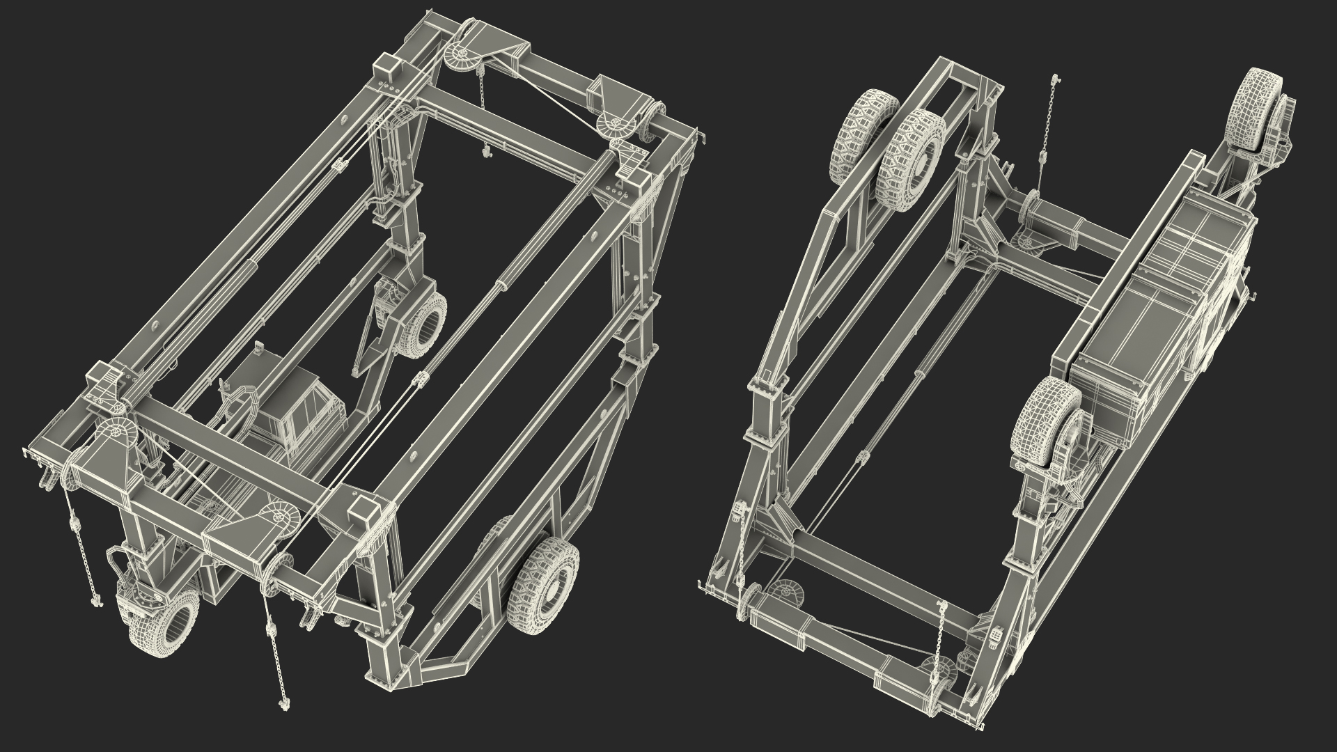 3D Combi-SC Straddle Carrier Clean Rigged model