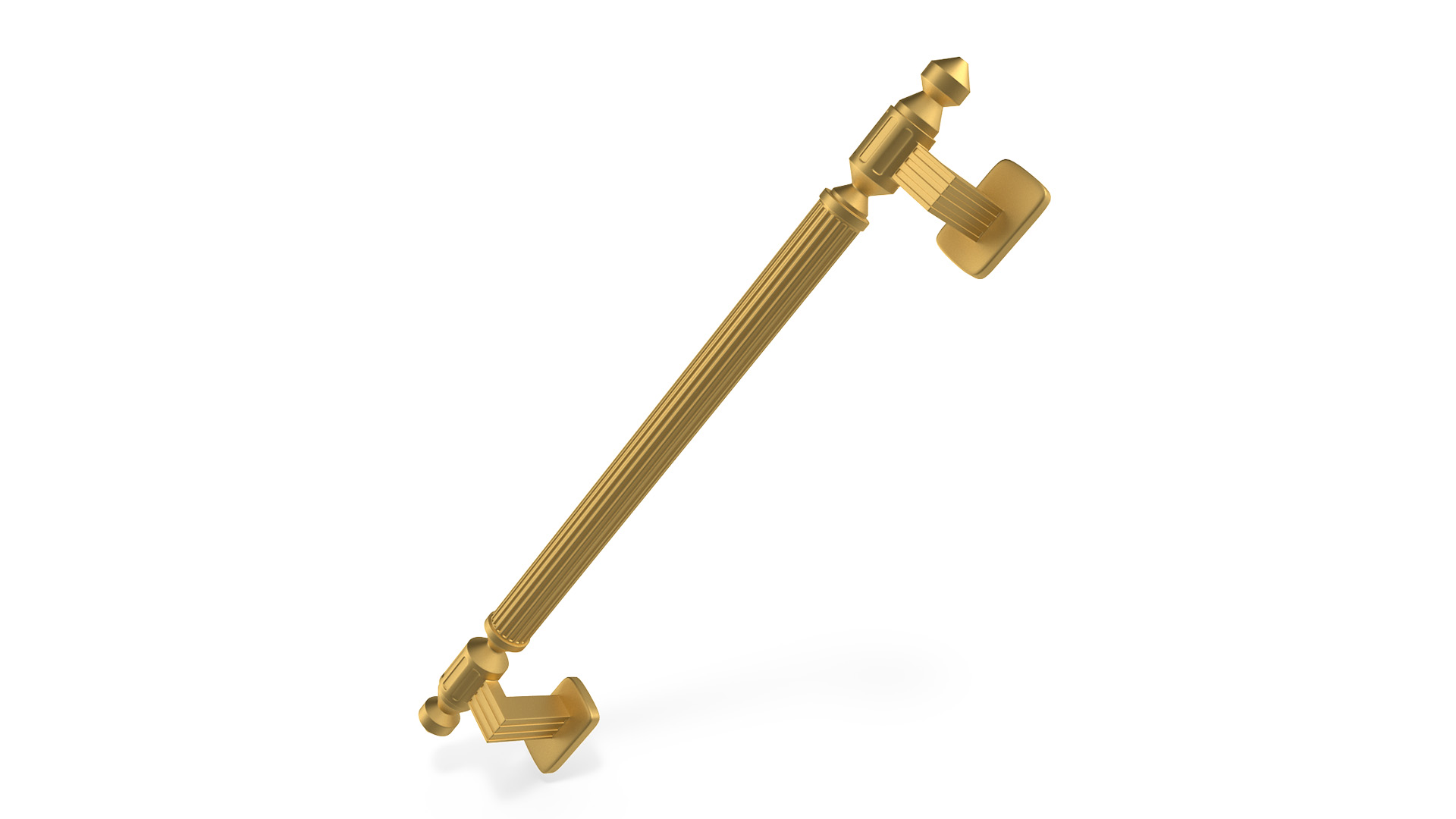 Door Handle Designer Ribbed Gold 3D
