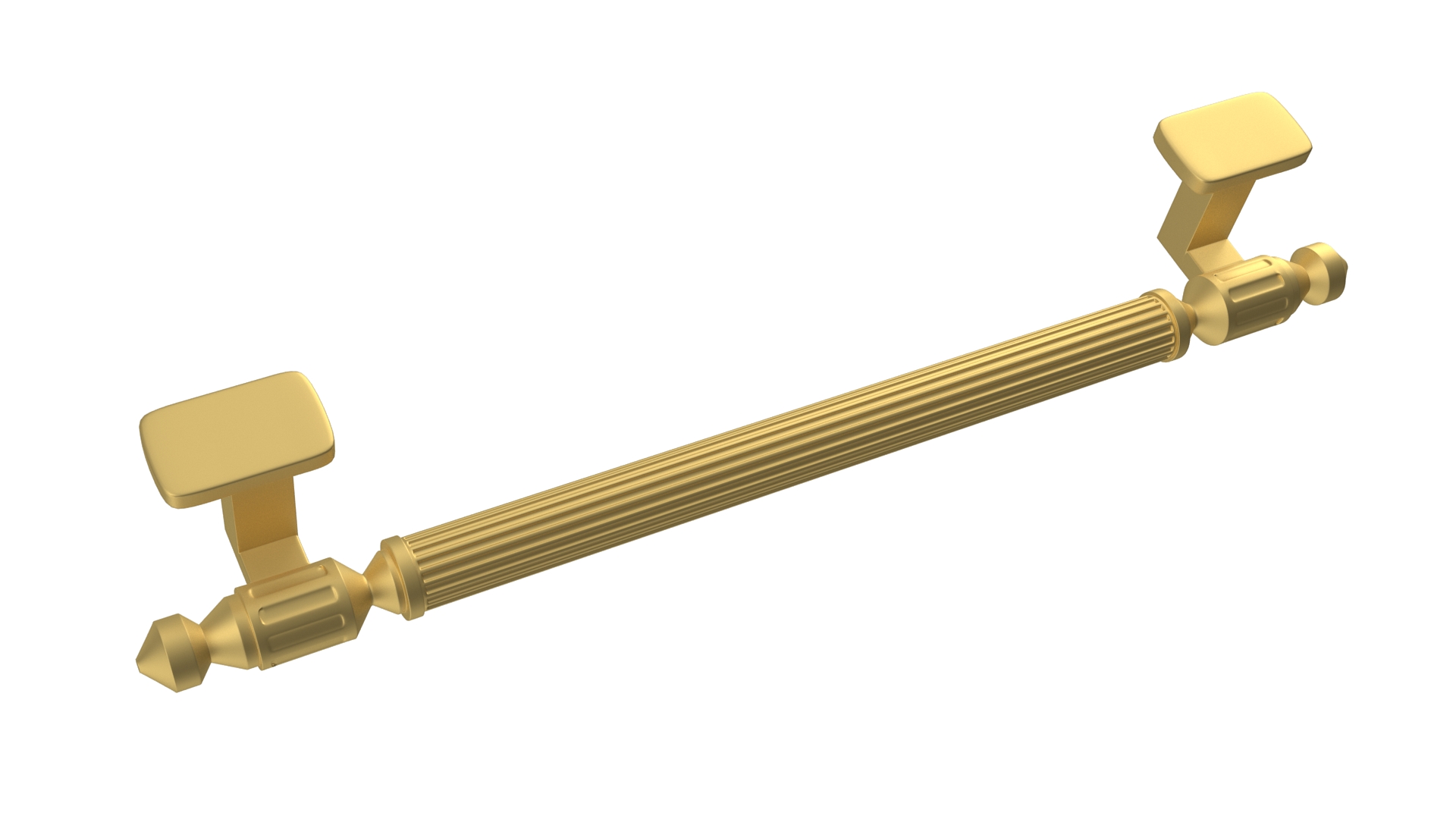 Door Handle Designer Ribbed Gold 3D