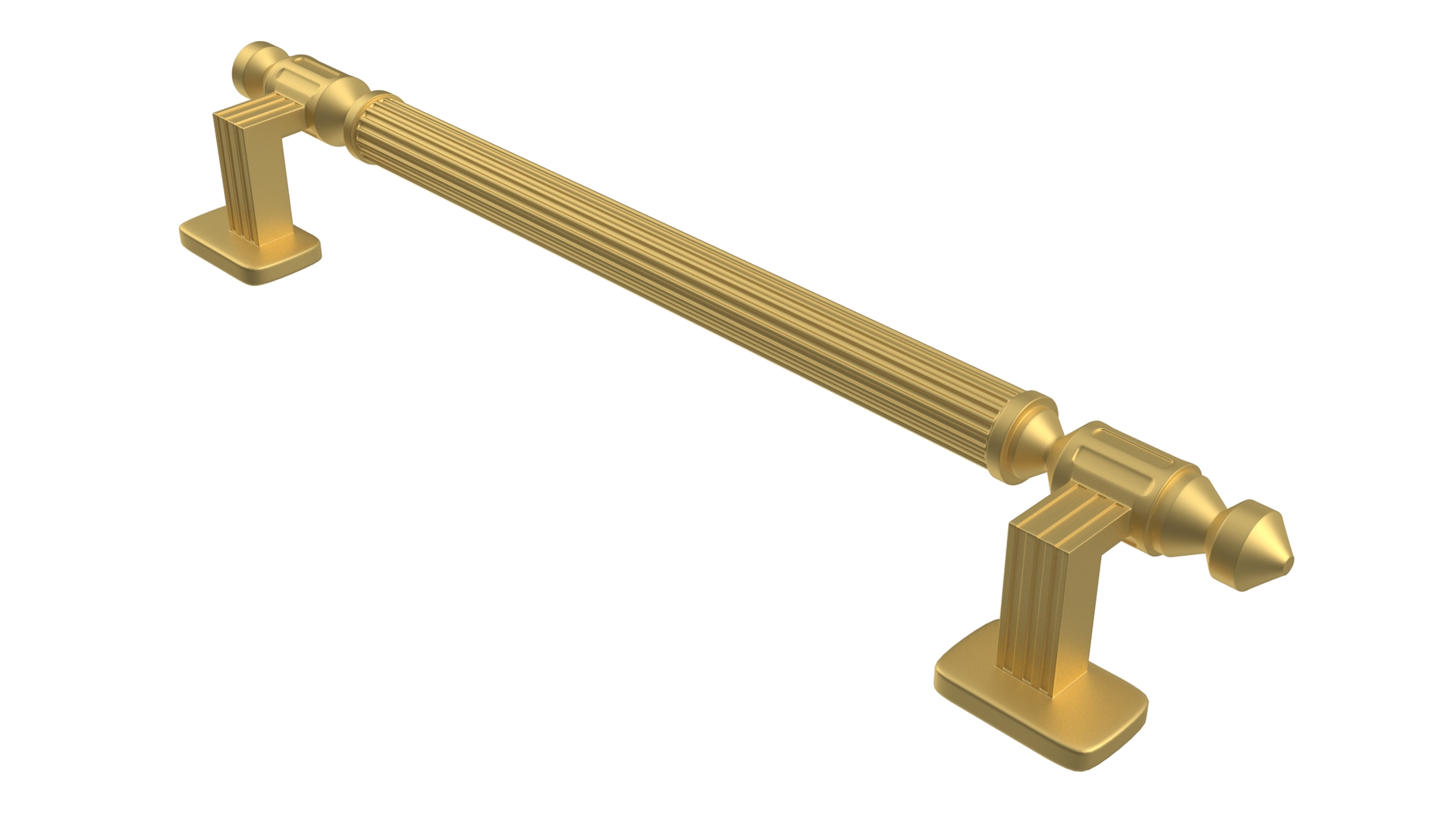 Door Handle Designer Ribbed Gold 3D