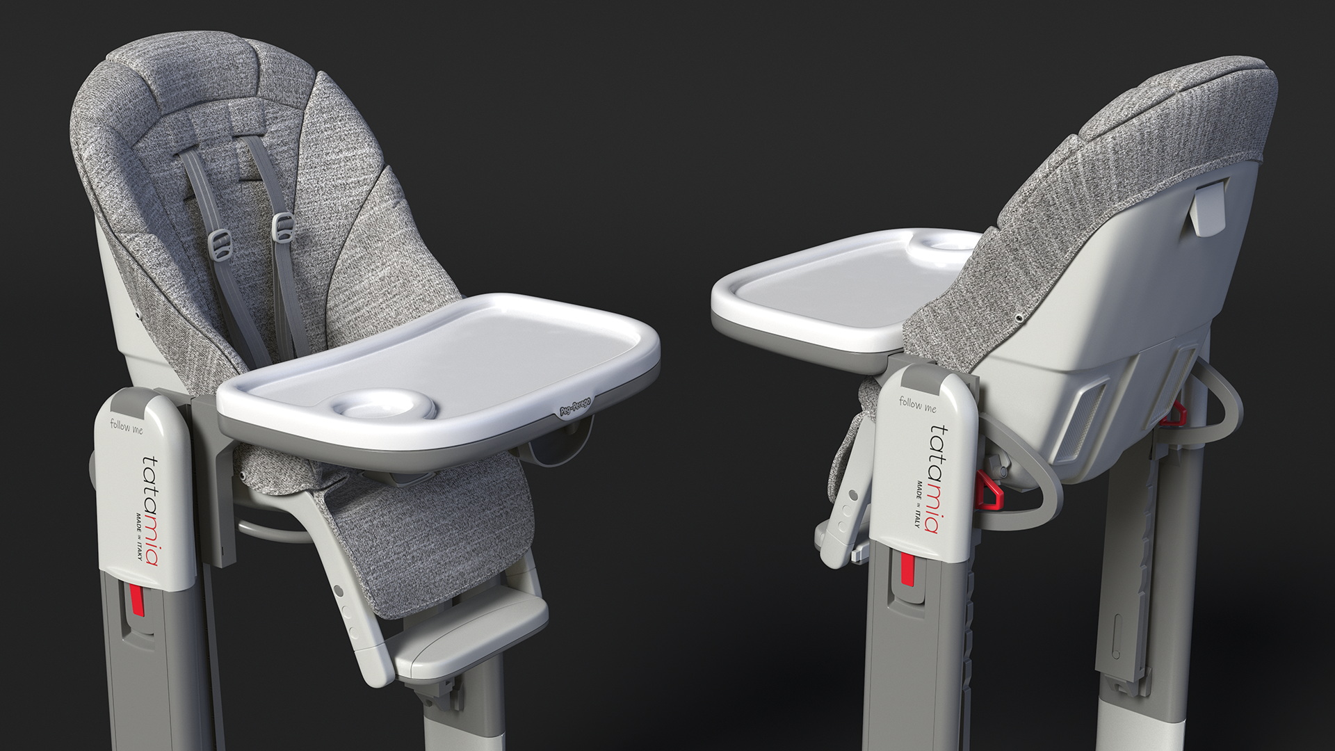 3D Peg Perego High Chair Tatamia Vertical Grey model
