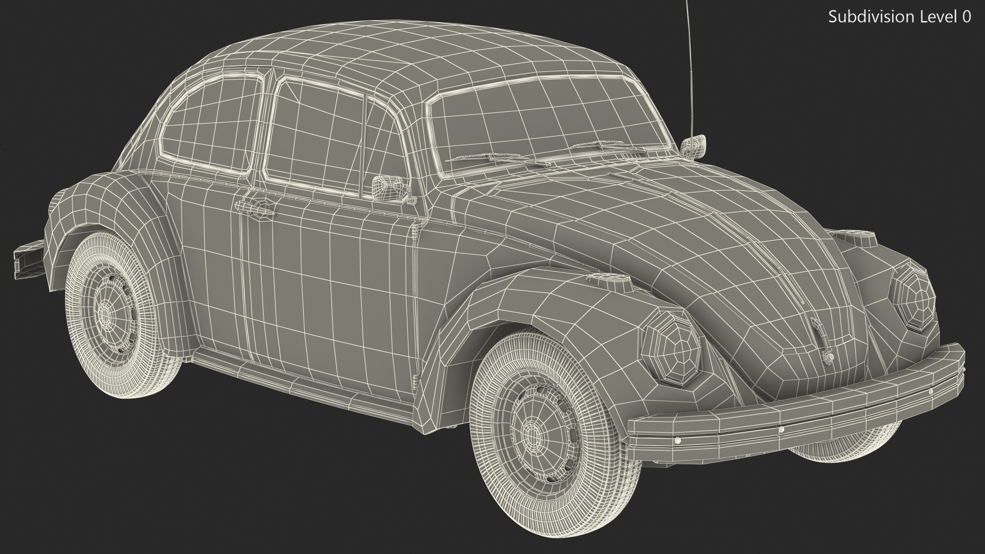 3D Volkswagen Beetle 1966 Simple Interior Blue model