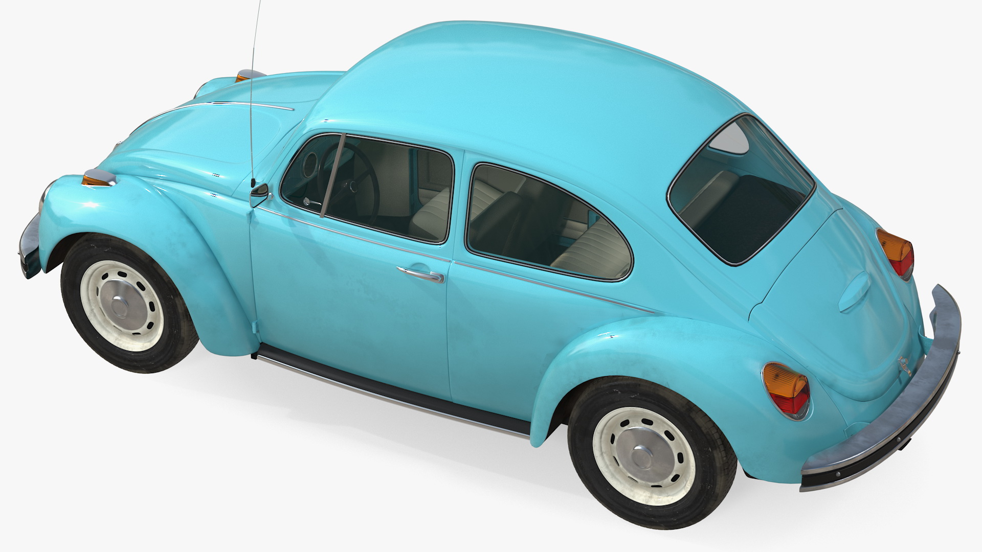 3D Volkswagen Beetle 1966 Simple Interior Blue model