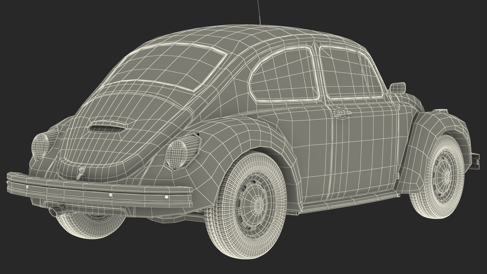 3D Volkswagen Beetle 1966 Simple Interior Blue model