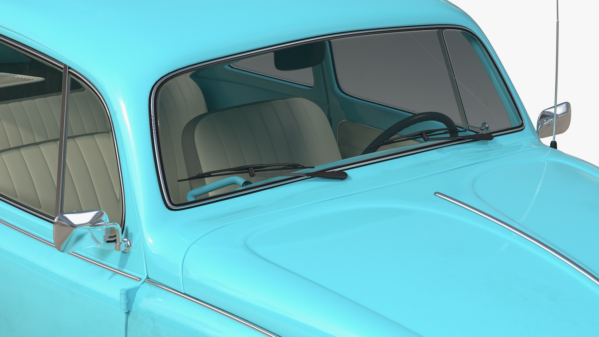 3D Volkswagen Beetle 1966 Simple Interior Blue model
