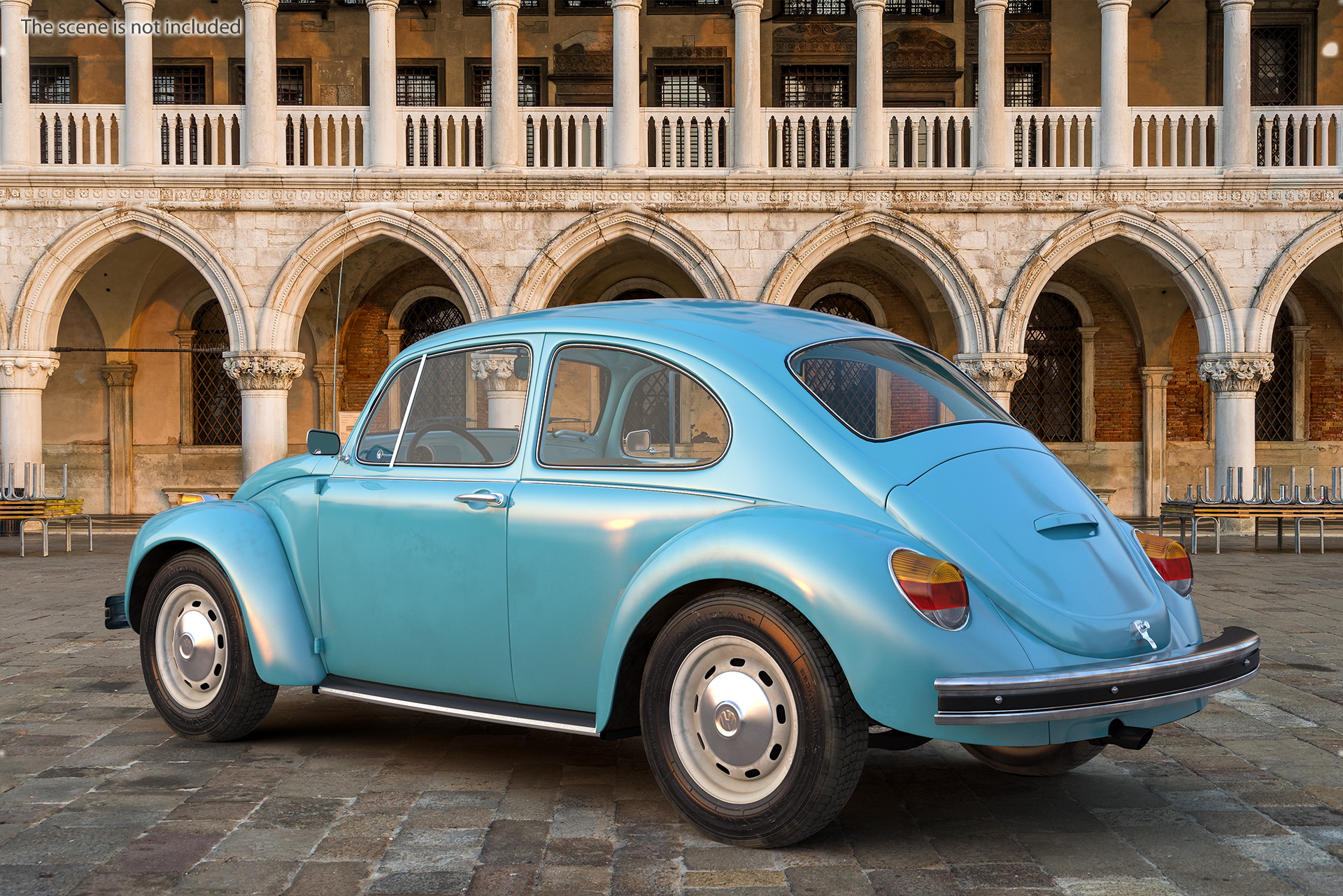 3D Volkswagen Beetle 1966 Simple Interior Blue model
