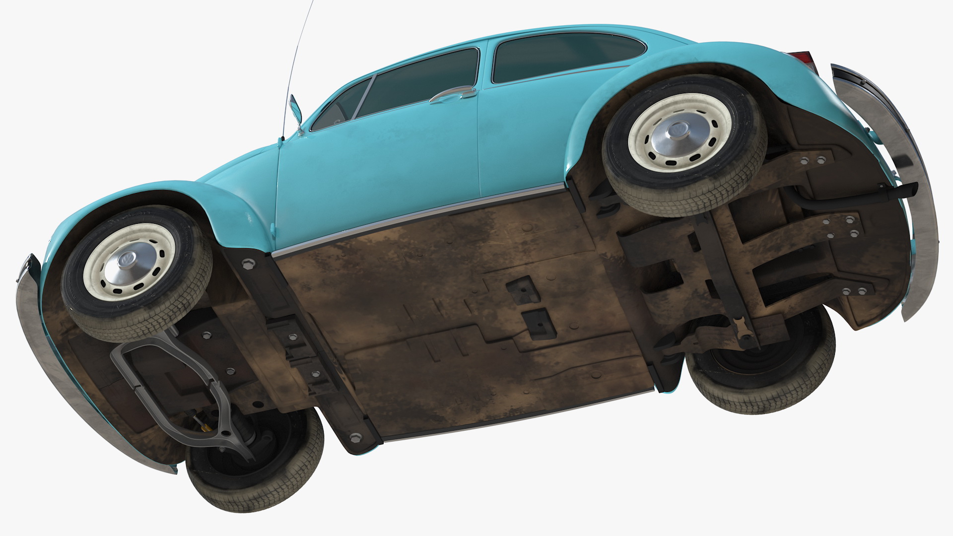 3D Volkswagen Beetle 1966 Simple Interior Blue model