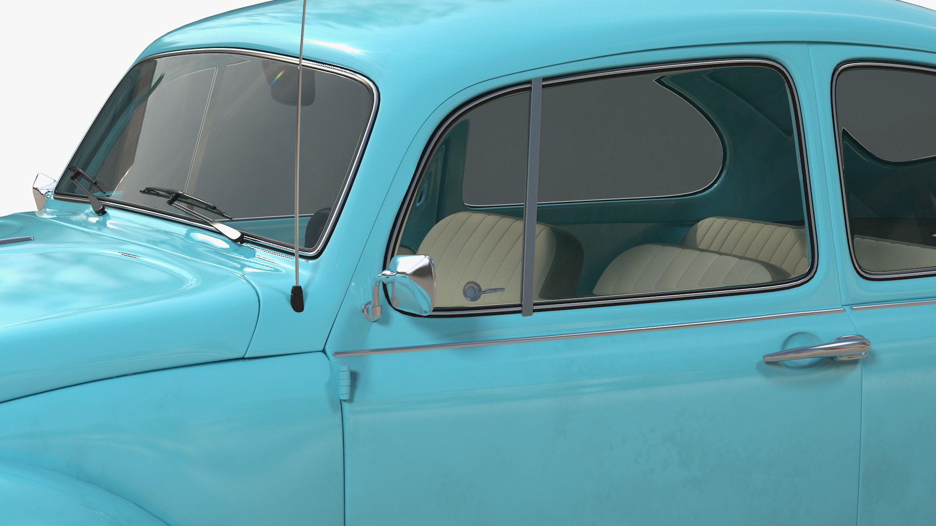 3D Volkswagen Beetle 1966 Simple Interior Blue model
