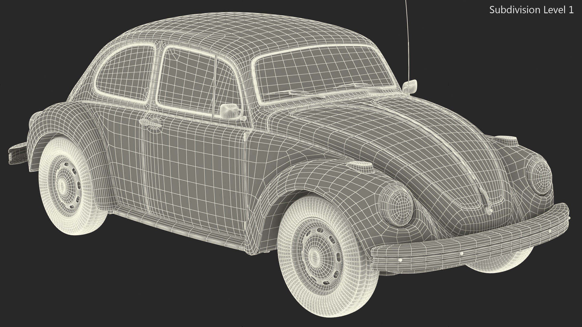 3D Volkswagen Beetle 1966 Simple Interior Blue model