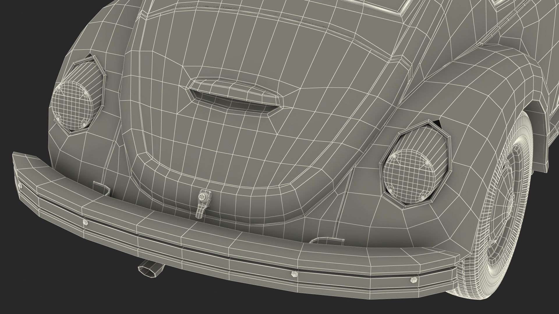 3D Volkswagen Beetle 1966 Simple Interior Blue model