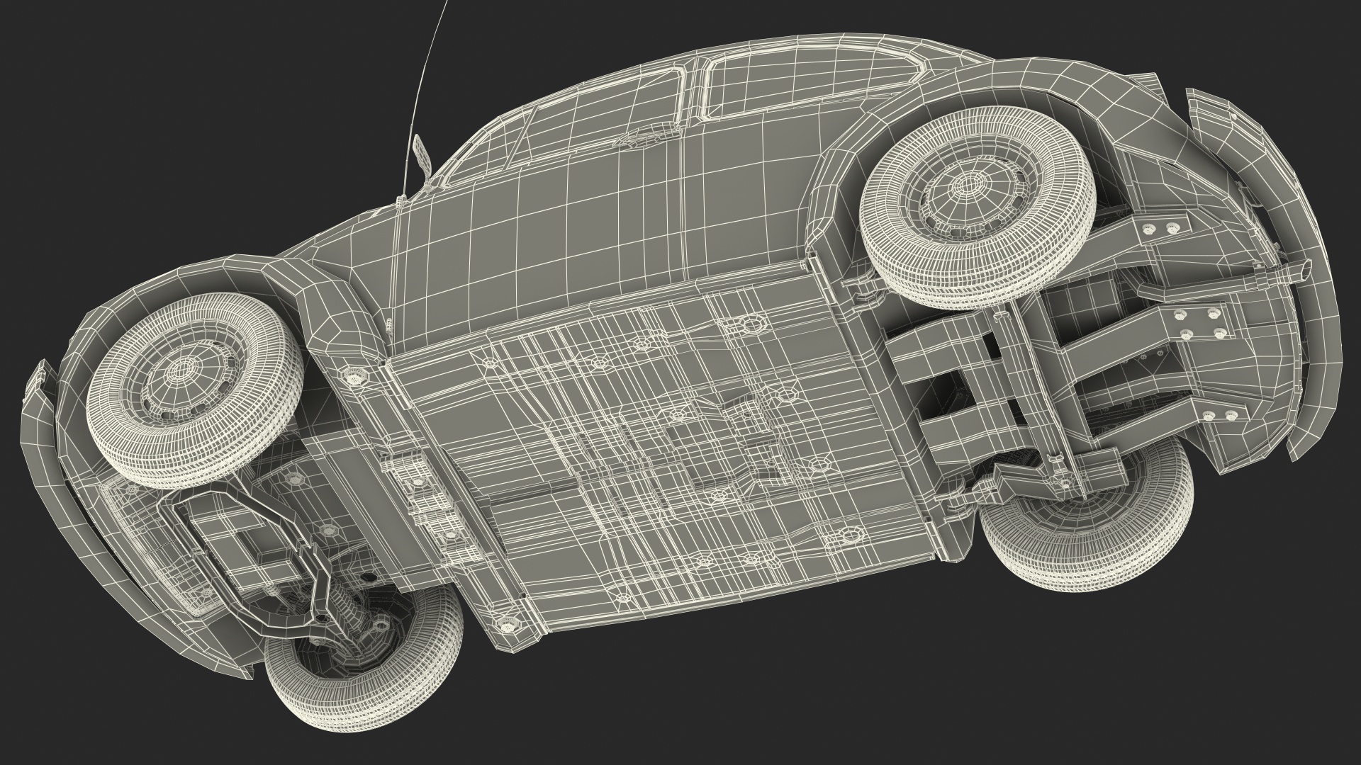 3D Volkswagen Beetle 1966 Simple Interior Blue model