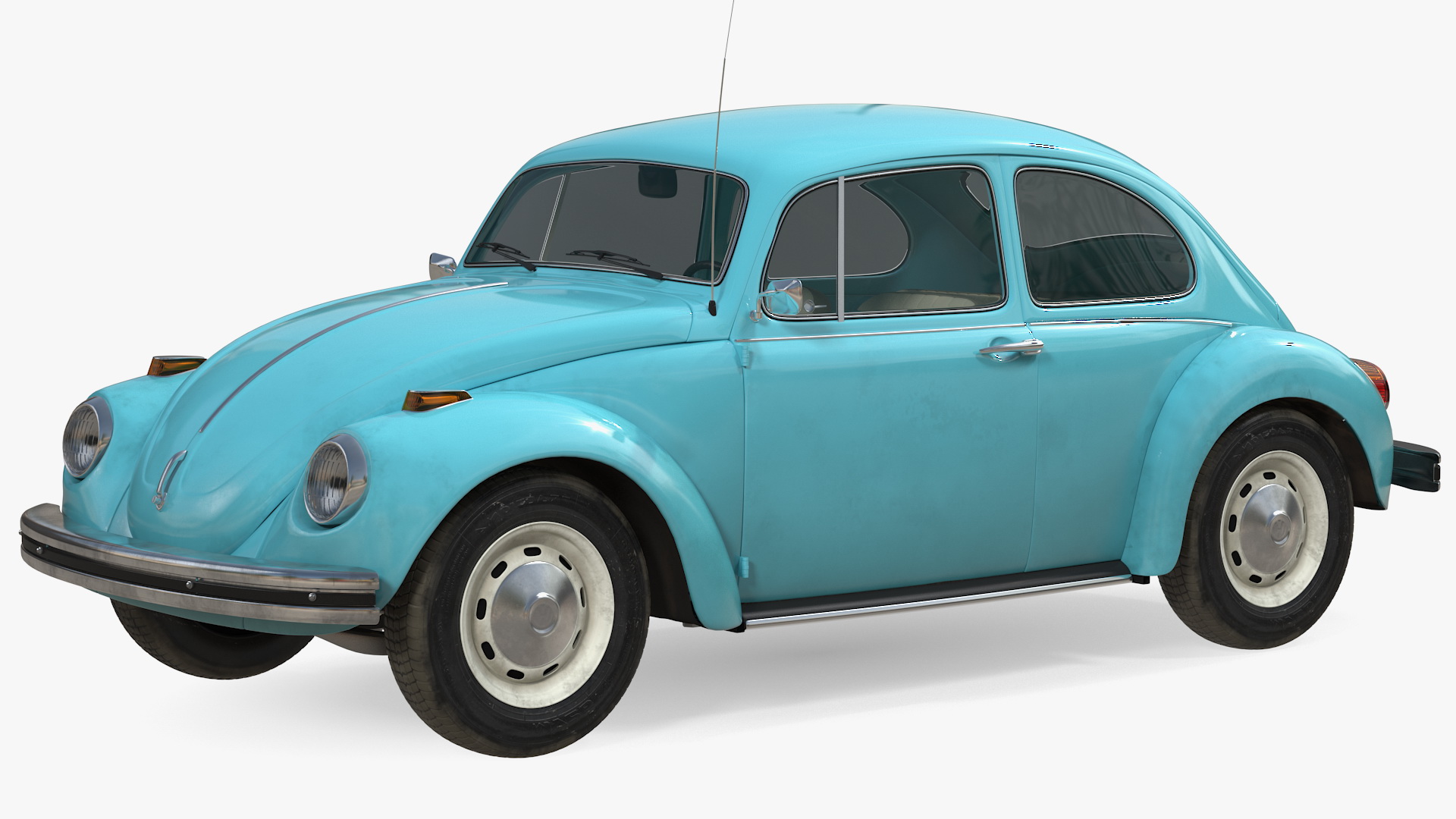 3D Volkswagen Beetle 1966 Simple Interior Blue model