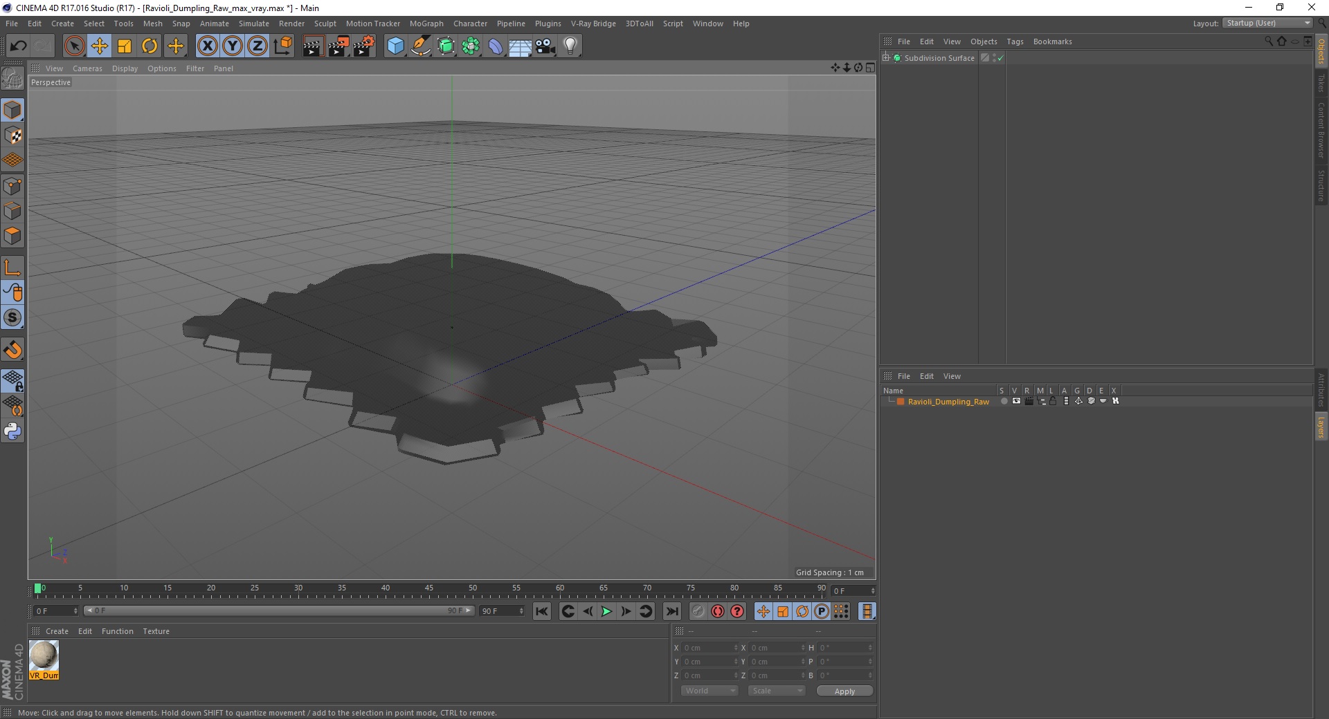 3D model Ravioli Dumpling Raw