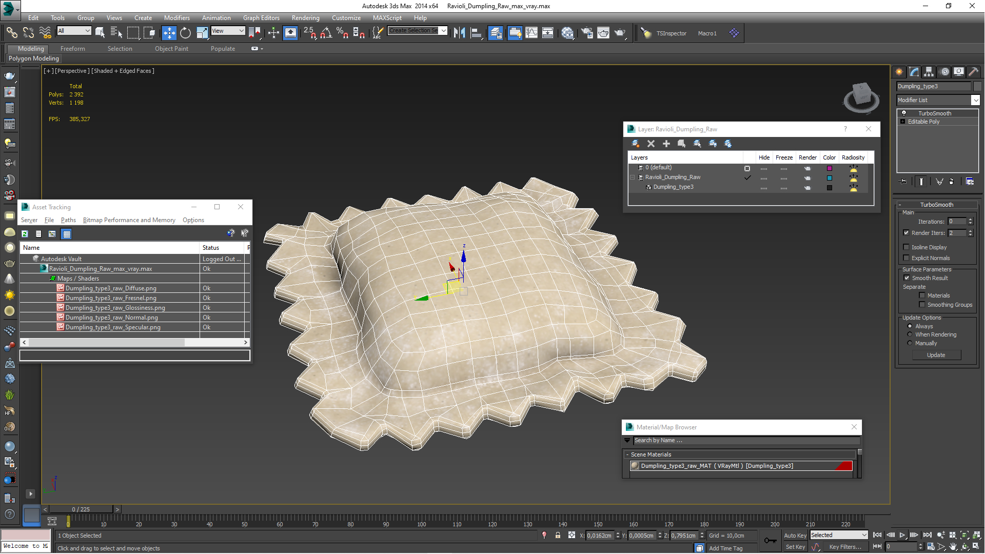 3D model Ravioli Dumpling Raw
