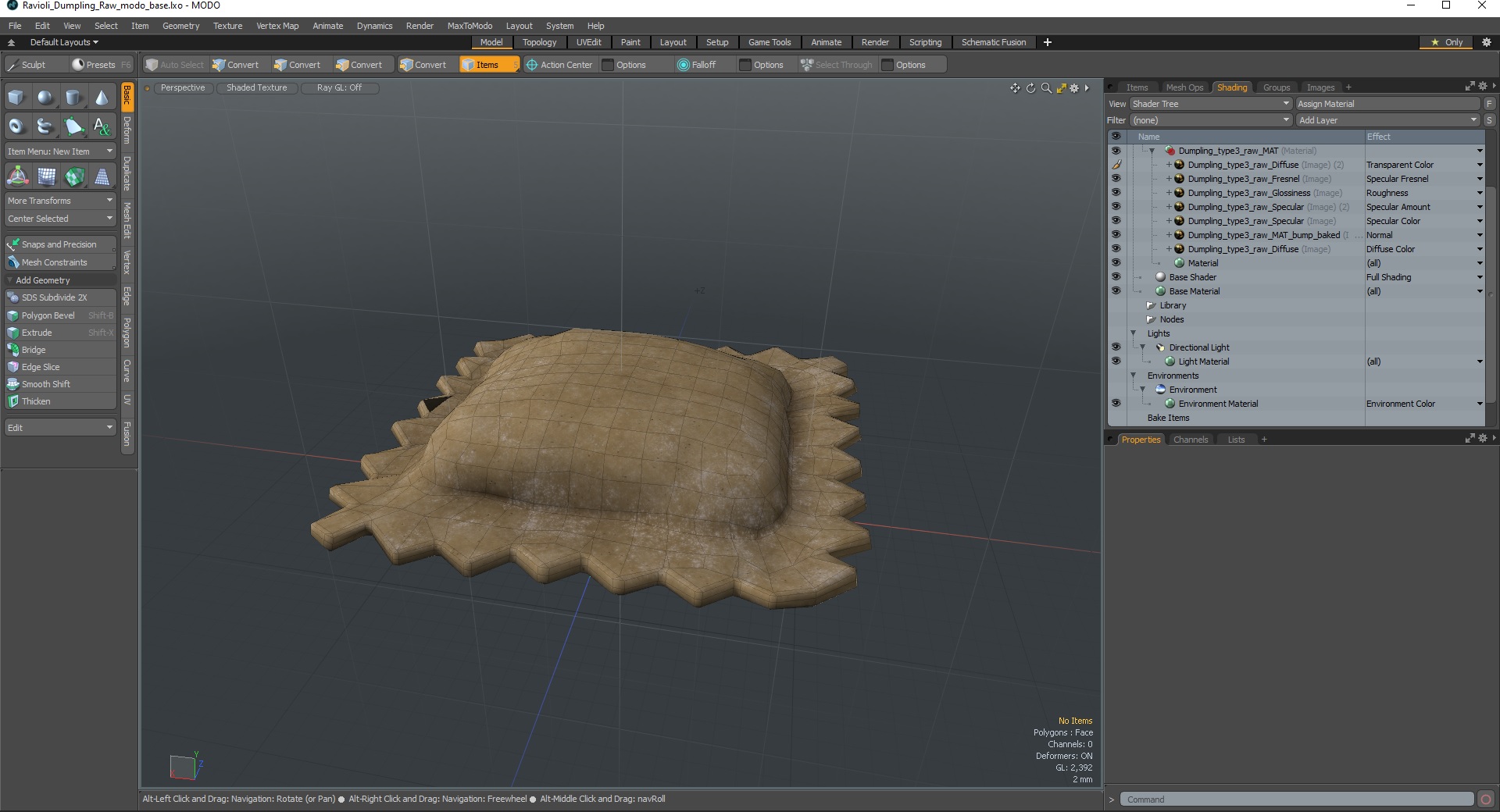 3D model Ravioli Dumpling Raw