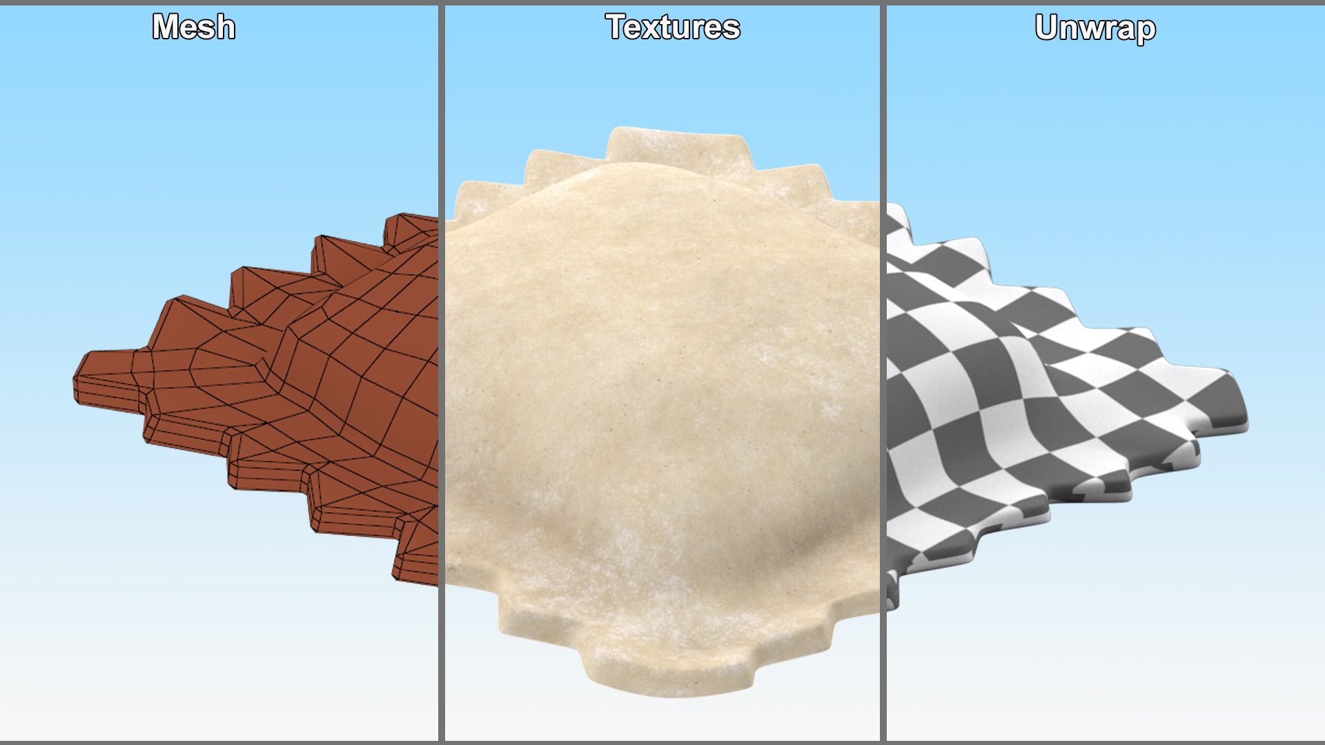 3D model Ravioli Dumpling Raw