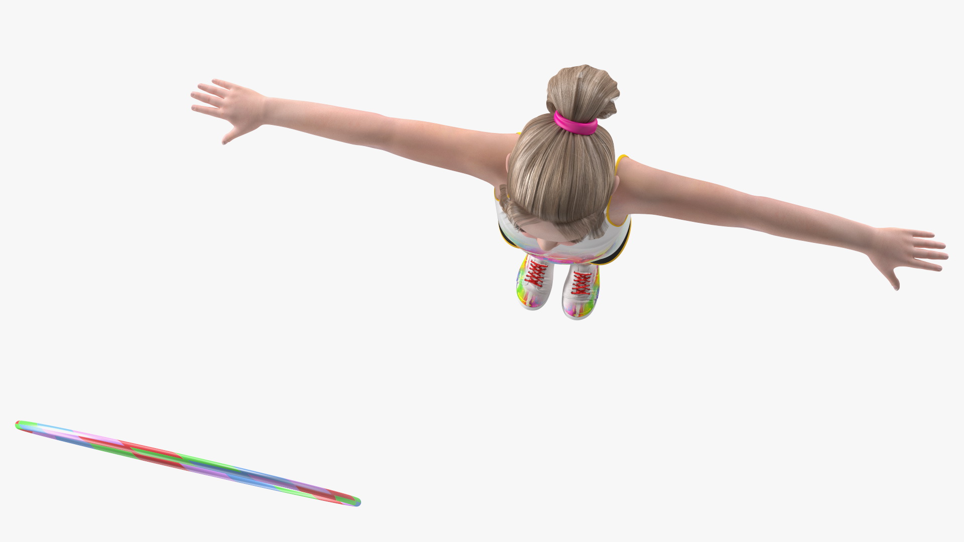Child Girl With Hoop Rigged 3D