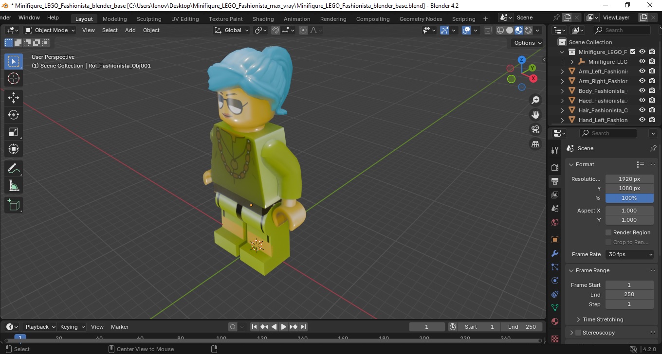 Minifigure LEGO Fashionista 3D