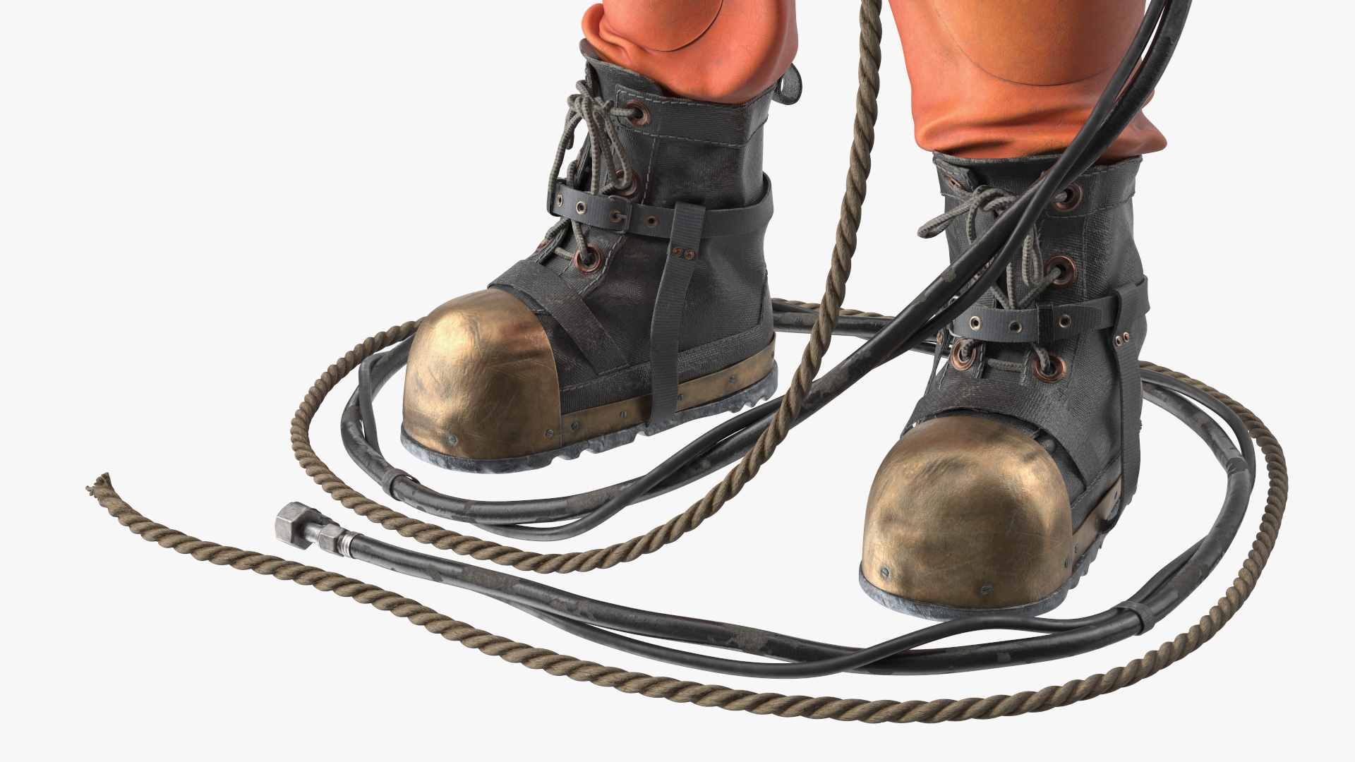 Empty Used Copper Diving Suit 3D model