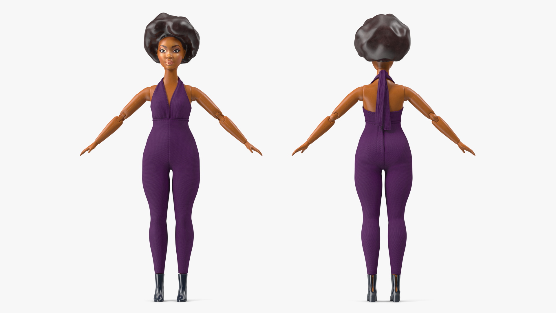 3D Toy Doll Figure Neutral Pose Dressed