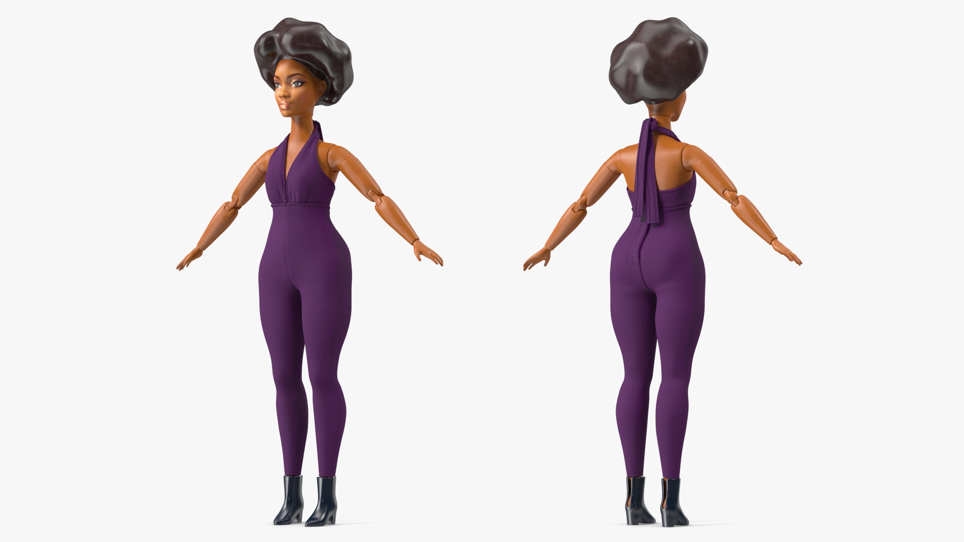 3D Toy Doll Figure Neutral Pose Dressed