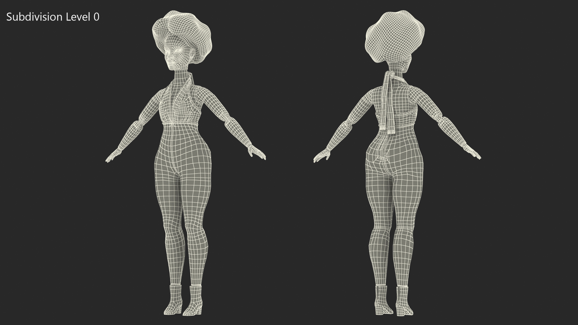 3D Toy Doll Figure Neutral Pose Dressed
